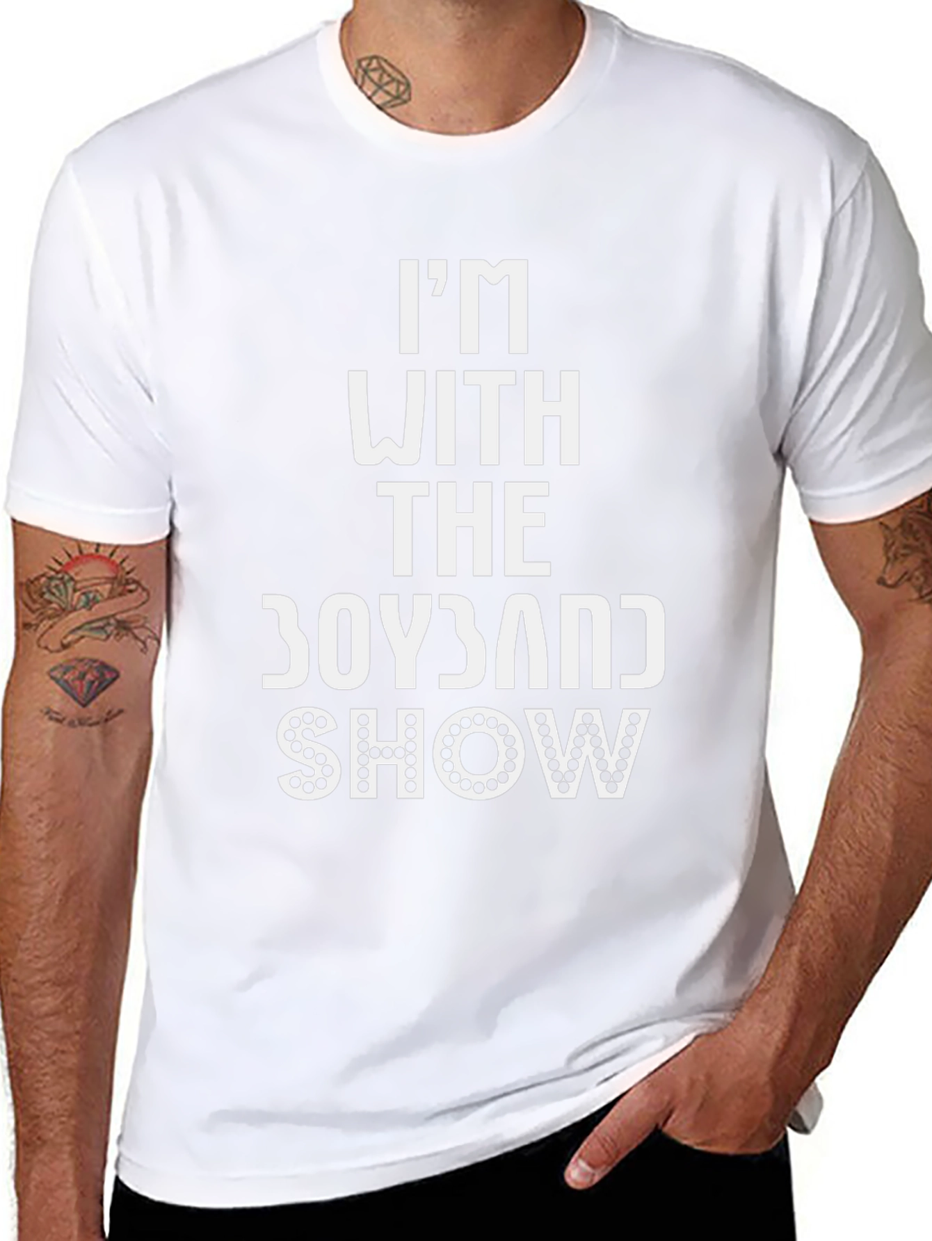 Black I'm With the Boyband Show Black T-Shirt view 8