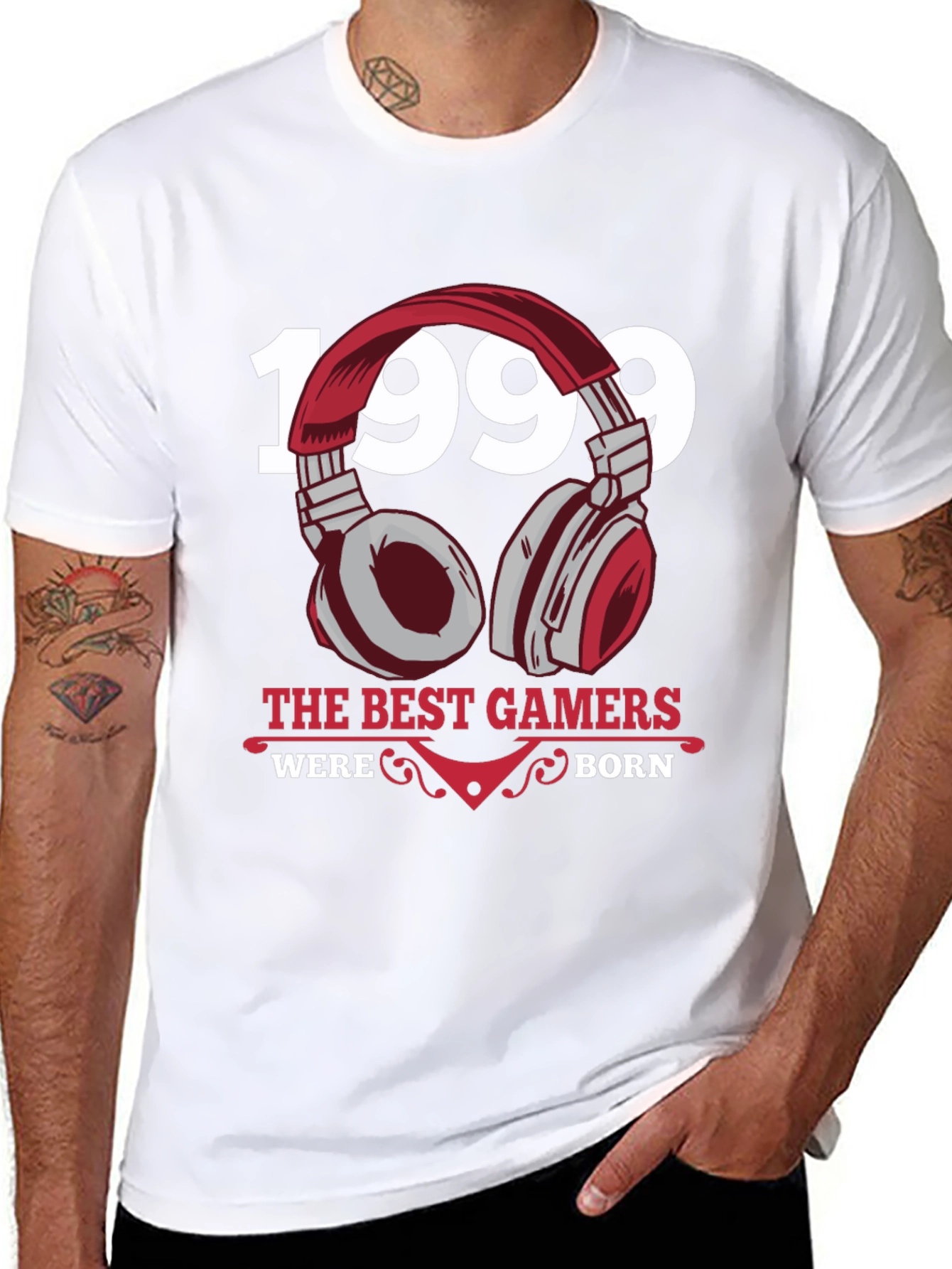 Black 1999 Best Gamers Born T-Shirt view 8