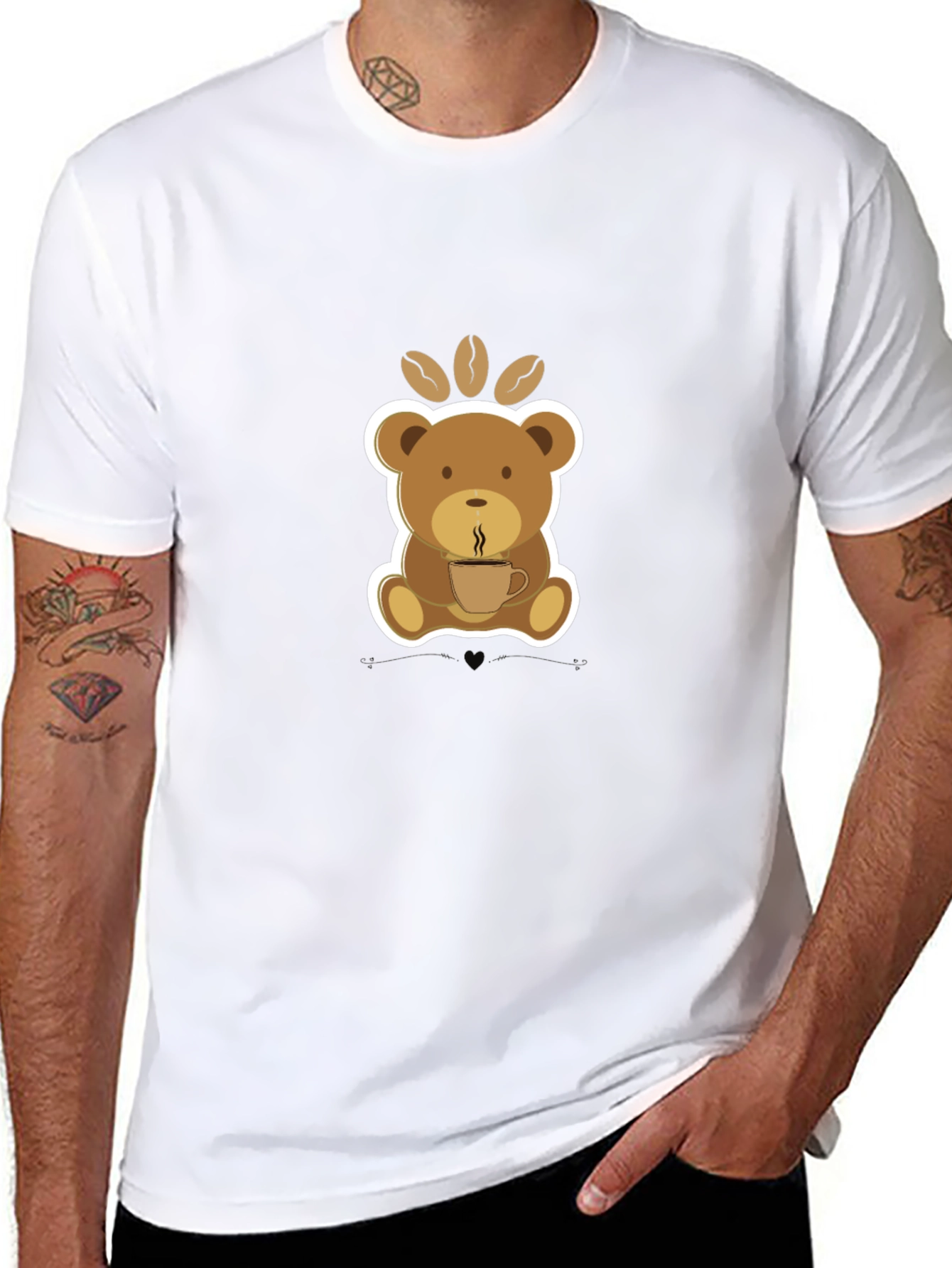 Black Coffee Bear Graphic Tee - Cute Cartoon T-Shirt view 8