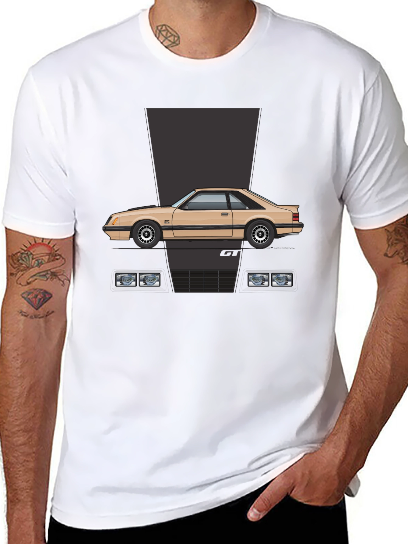Black Retro 80s Car Graphic Tee - Classic Cool view 8