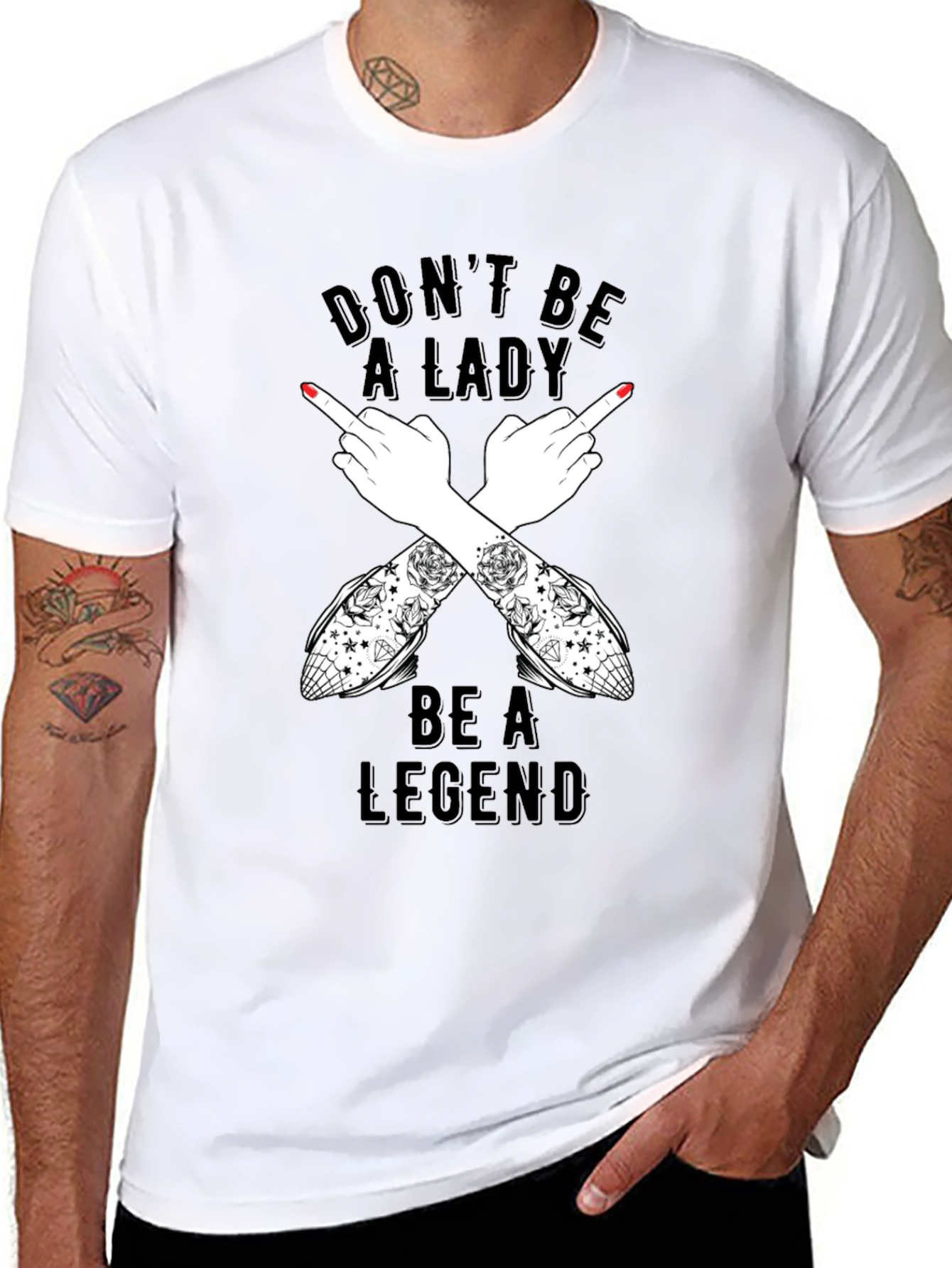 Black Don't Be A Lady Be A Legend T-Shirt view 8