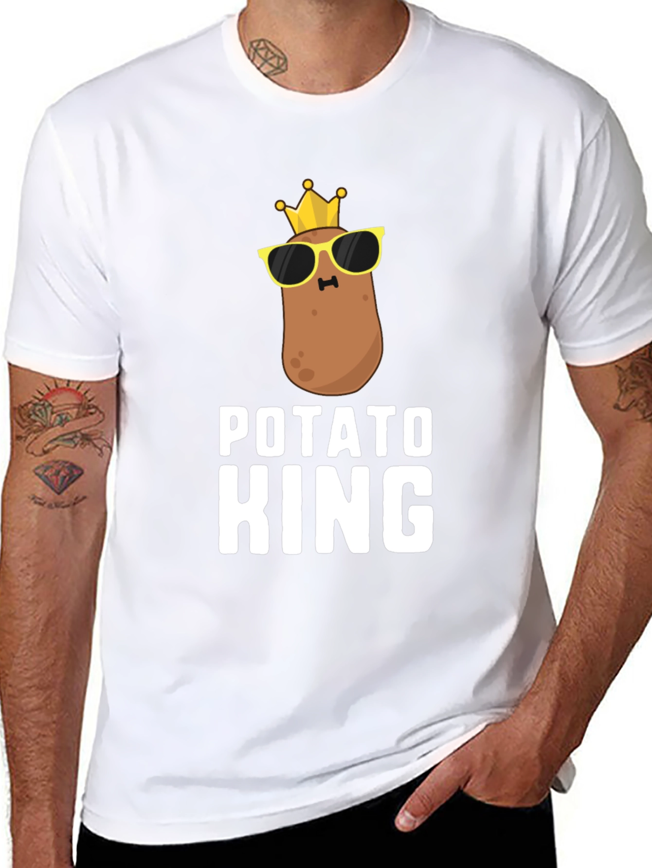 Black Potato King T-Shirt - Funny Graphic Tee view 8