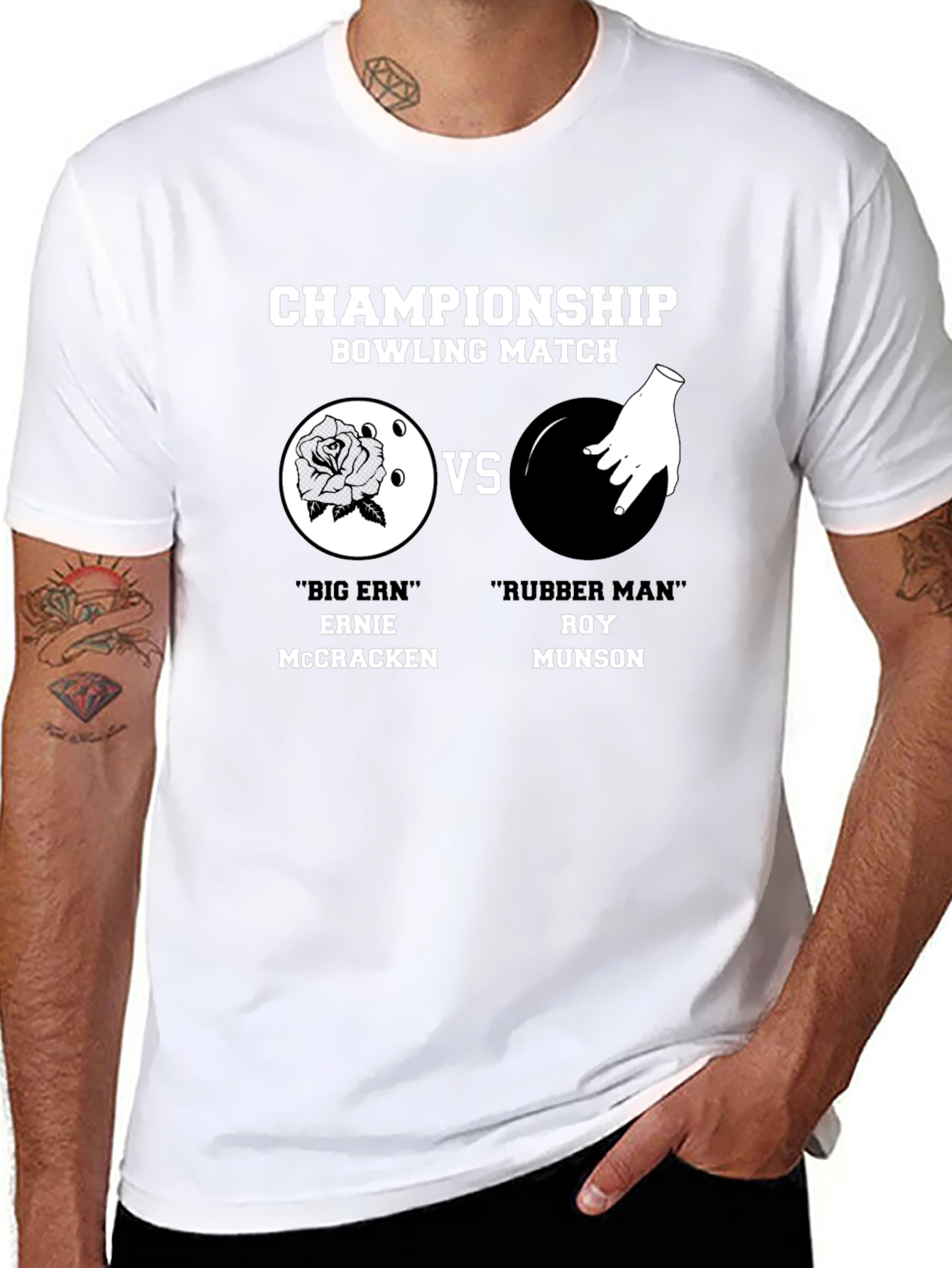 Black Championship Bowling Match T-Shirt view 8