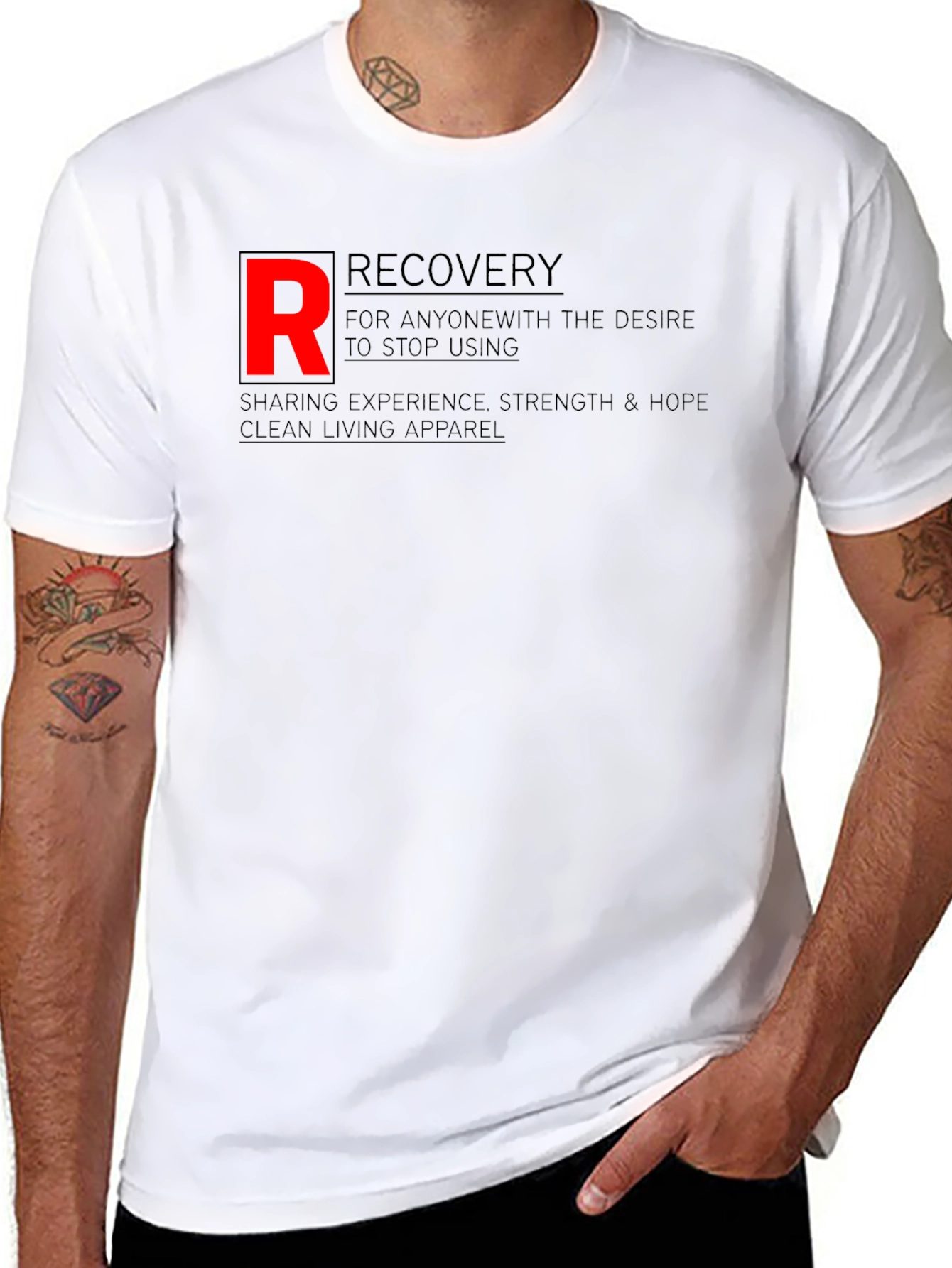 Black Recovery Black T-Shirt - Clean Living Apparel view 8