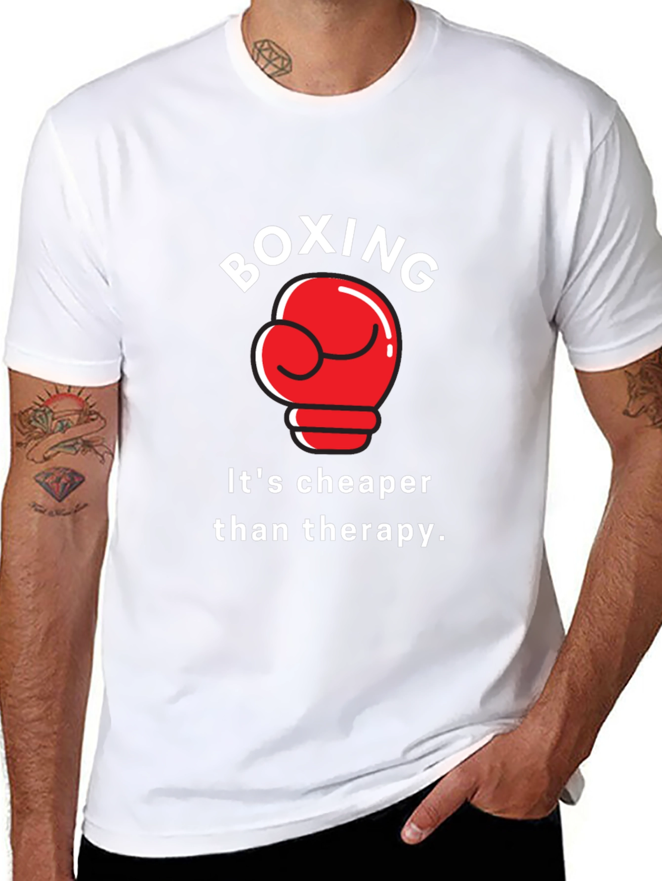 Black Boxing Therapy Graphic T-Shirt view 8