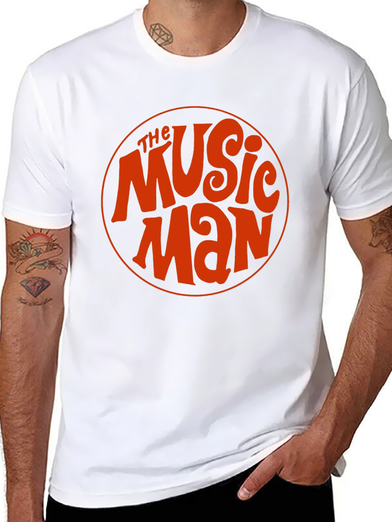 Black The Music Man Retro Style Black T-Shirt view 8