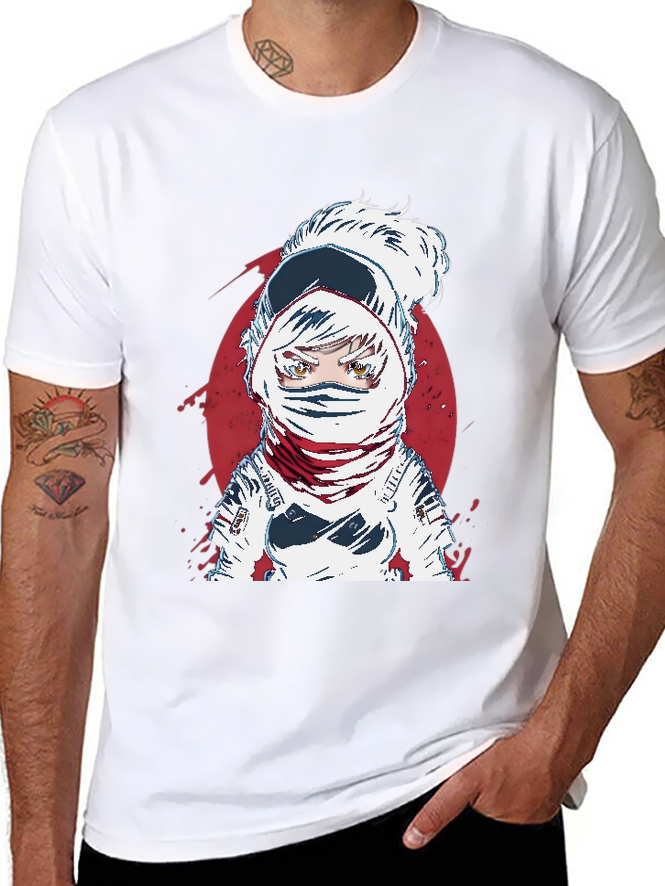 Astronaut Anime Graphic Tee - Cool Space Design - 8