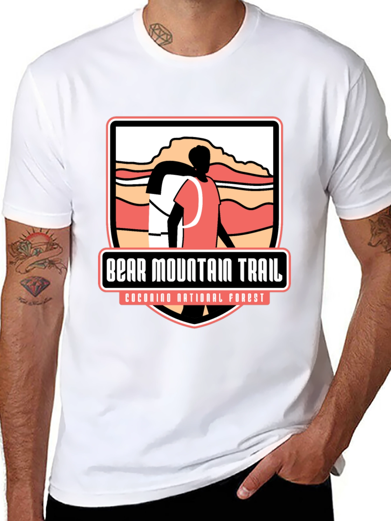 Black Bear Mountain Trail Black Graphic Tee view 8