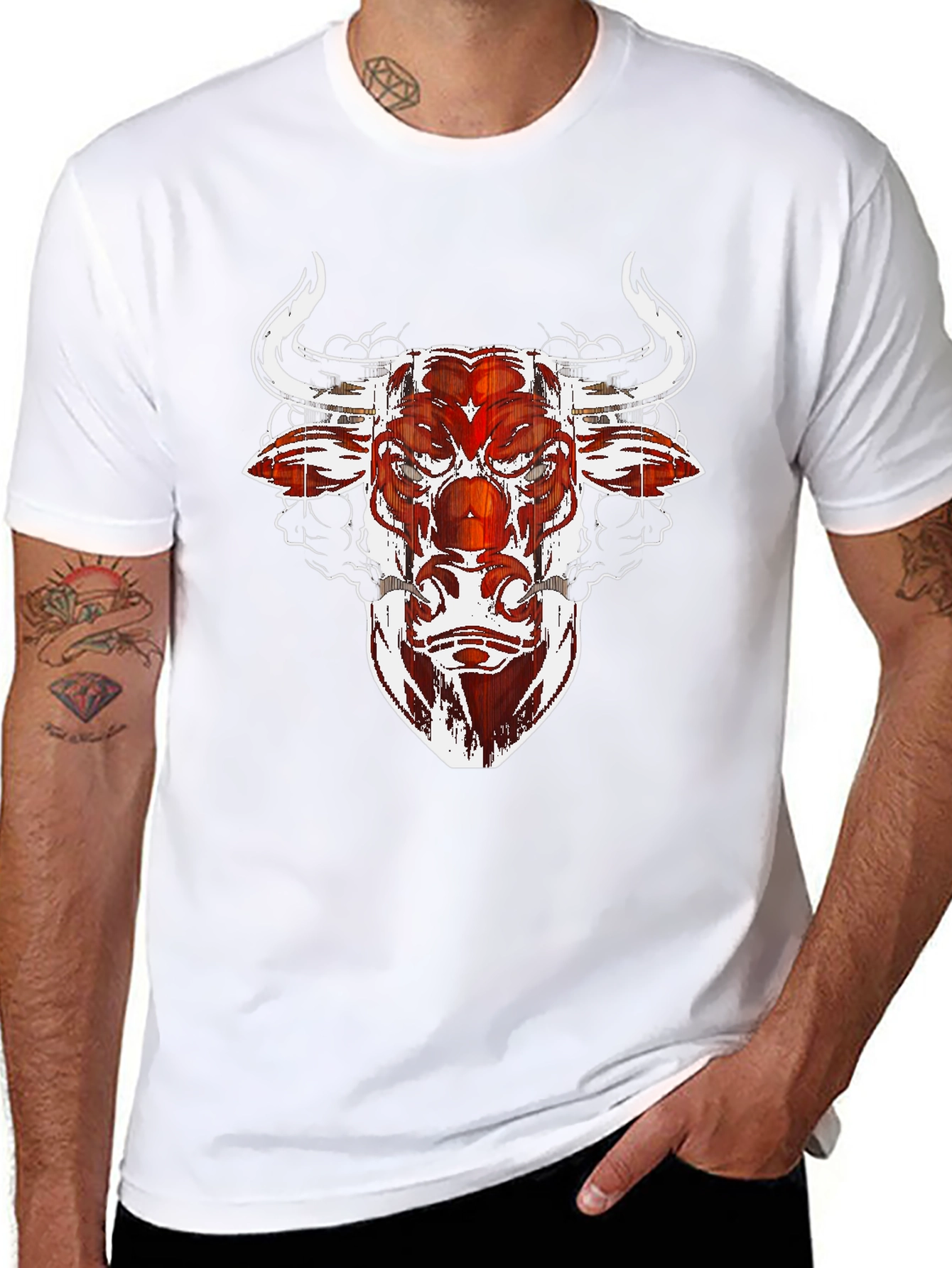 Black Bull Graphic Tee - Black Cotton Blend view 8