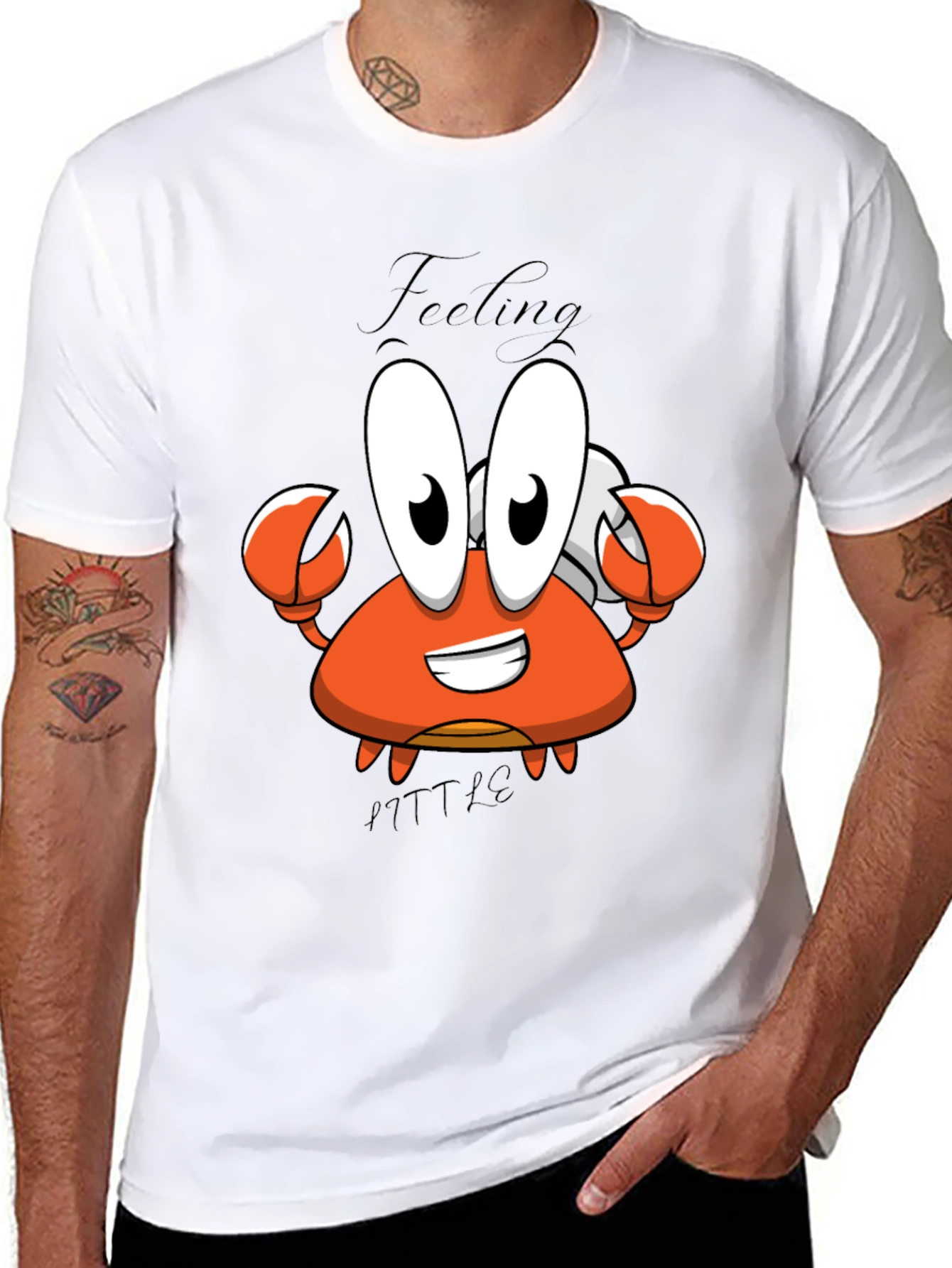Black Feeling A Little Crabby T-Shirt - Cartoon Crab Tee view 8