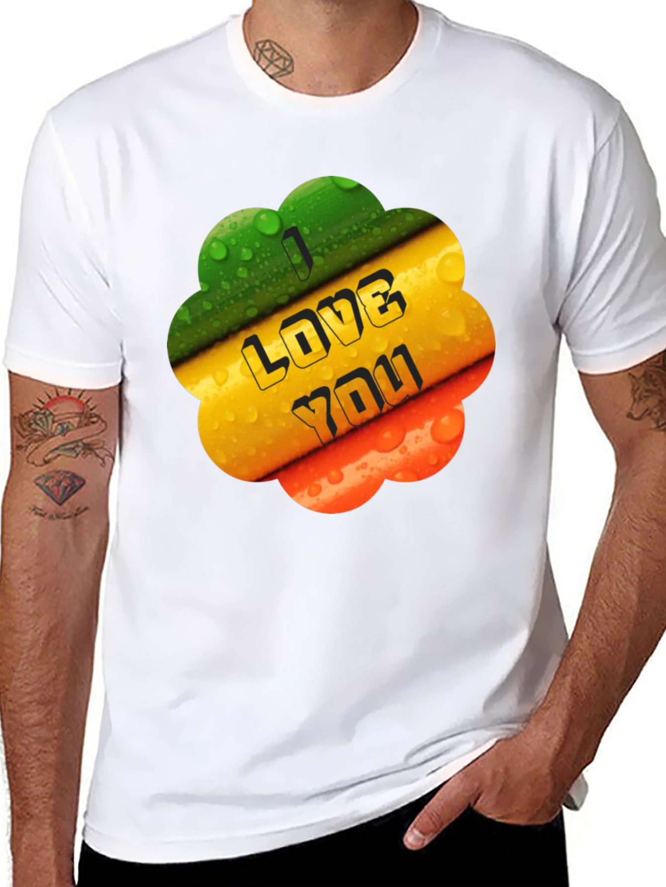 Black I Love You Graphic Tee - Bold Black T-Shirt view 8