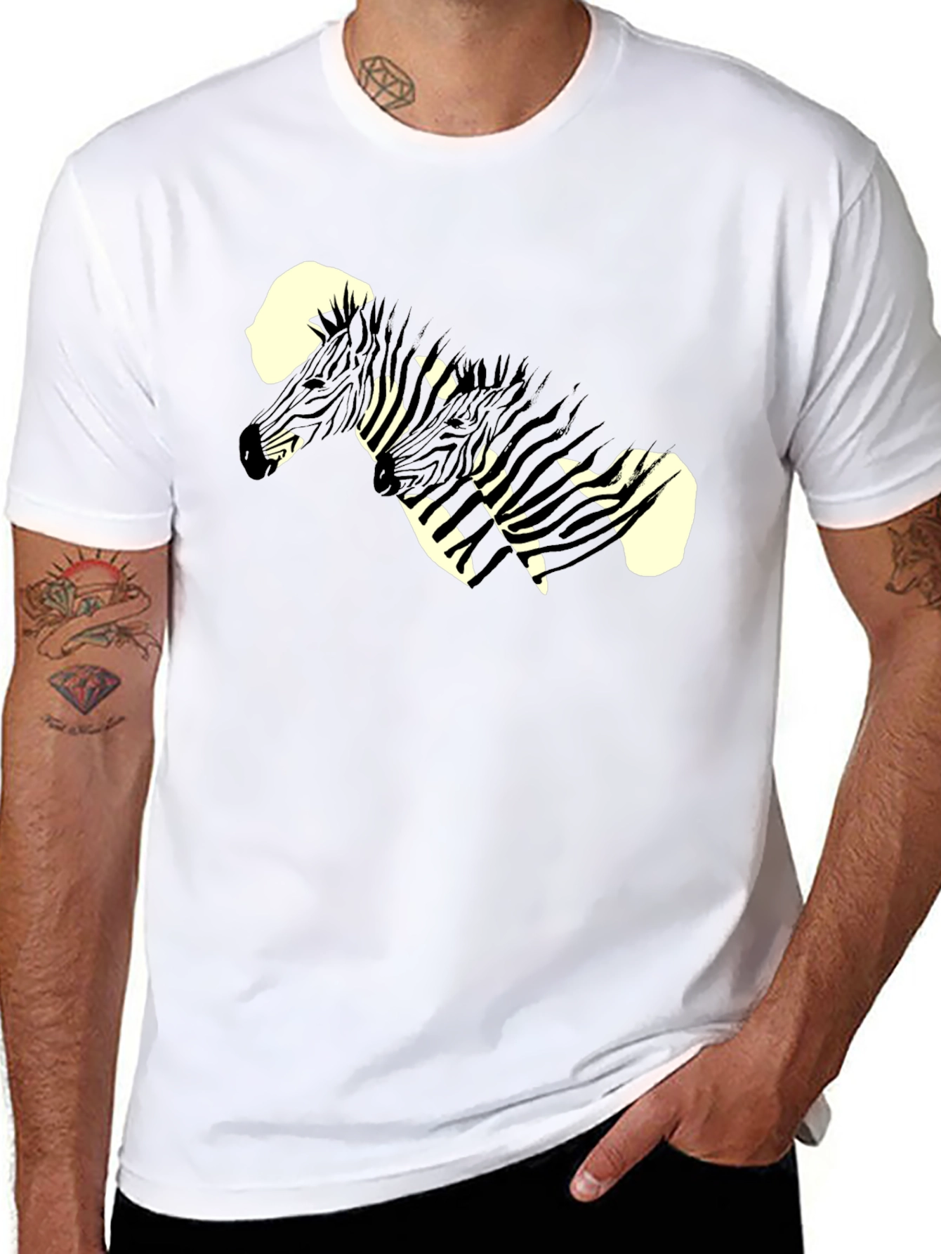 Black Zebra Graphic Print Black Tee view 8