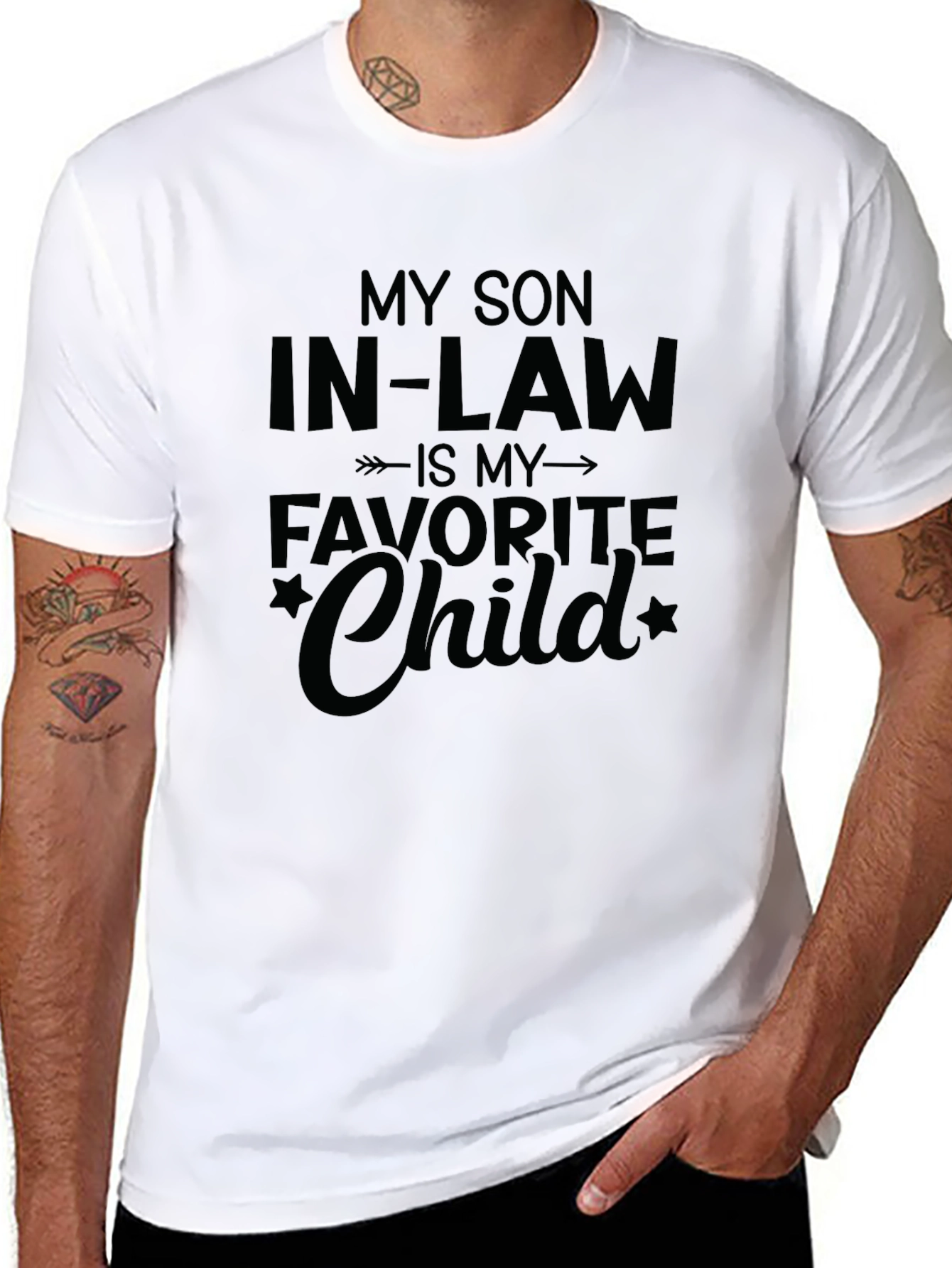 Black Funny Son-in-Law T-Shirt, Favorite Child Gift view 8