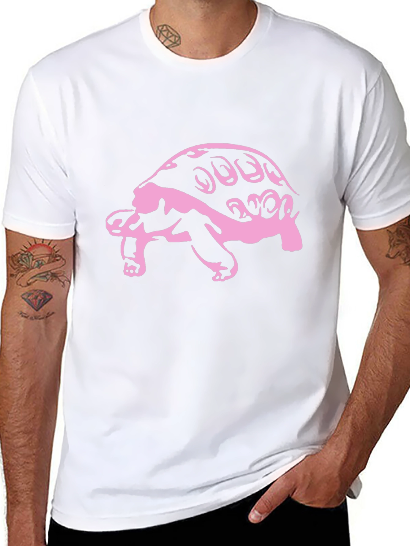 Black Pink Turtle Graphic Black Tee view 8