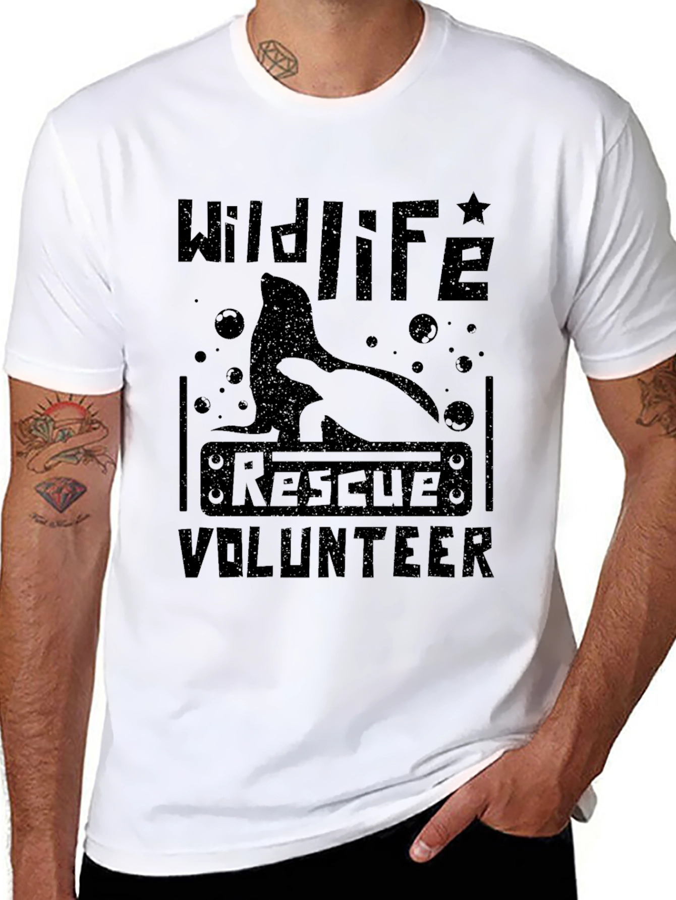 Wildlife Rescue Volunteer Black T-Shirt - 8