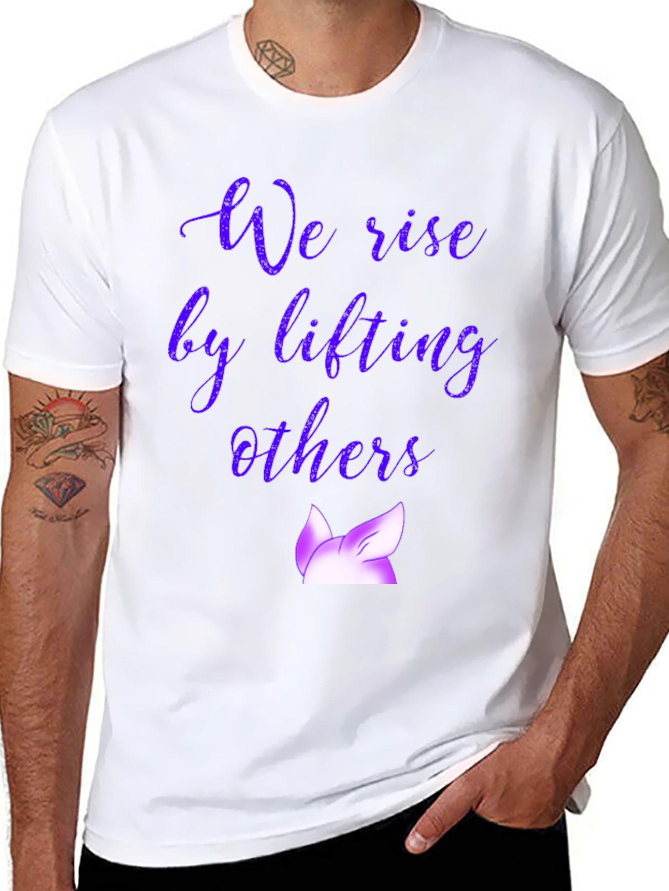 Black We Rise by Lifting Others T-Shirt view 8