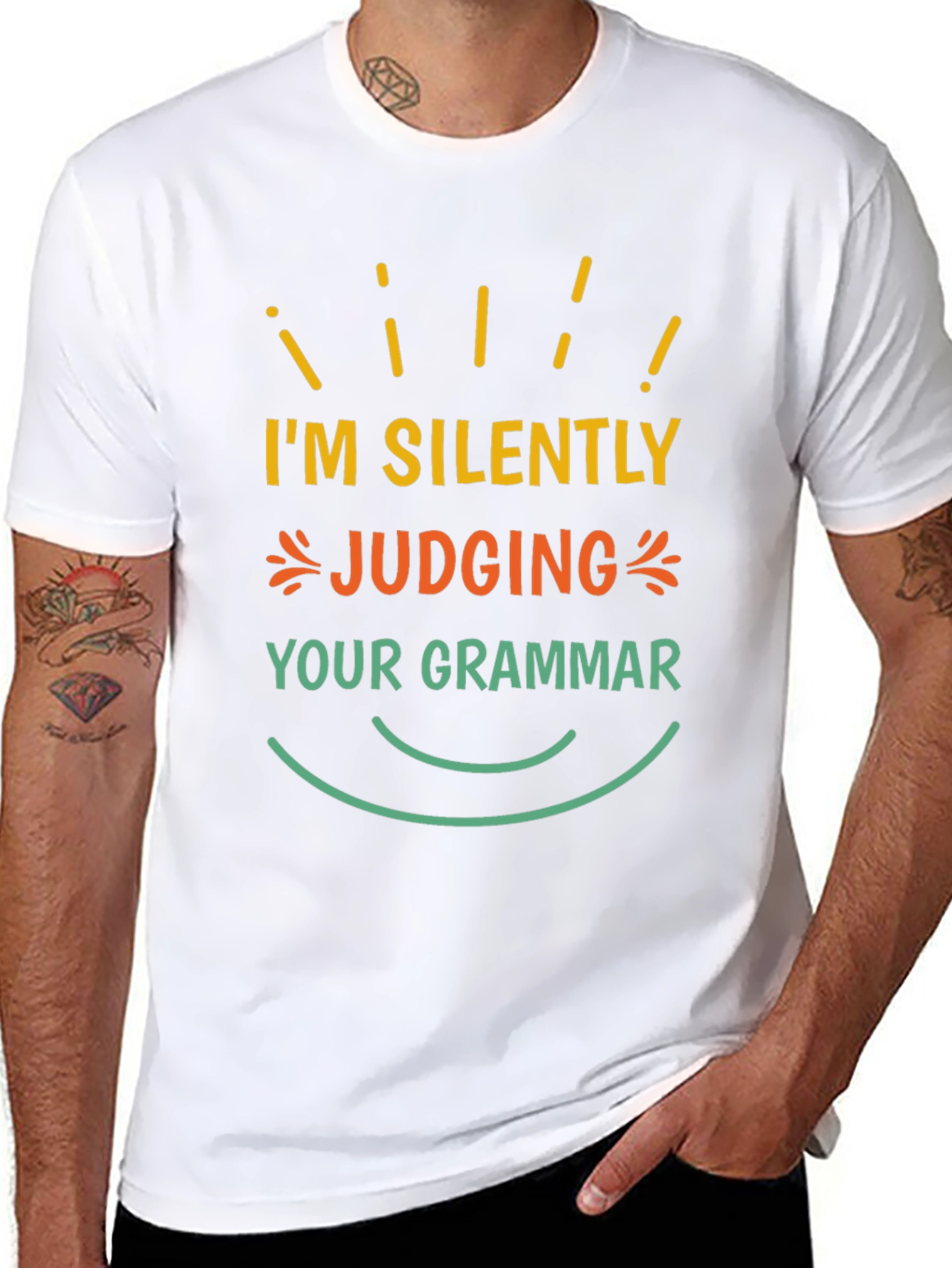 Black Silently Judging Your Grammar T-Shirt view 8