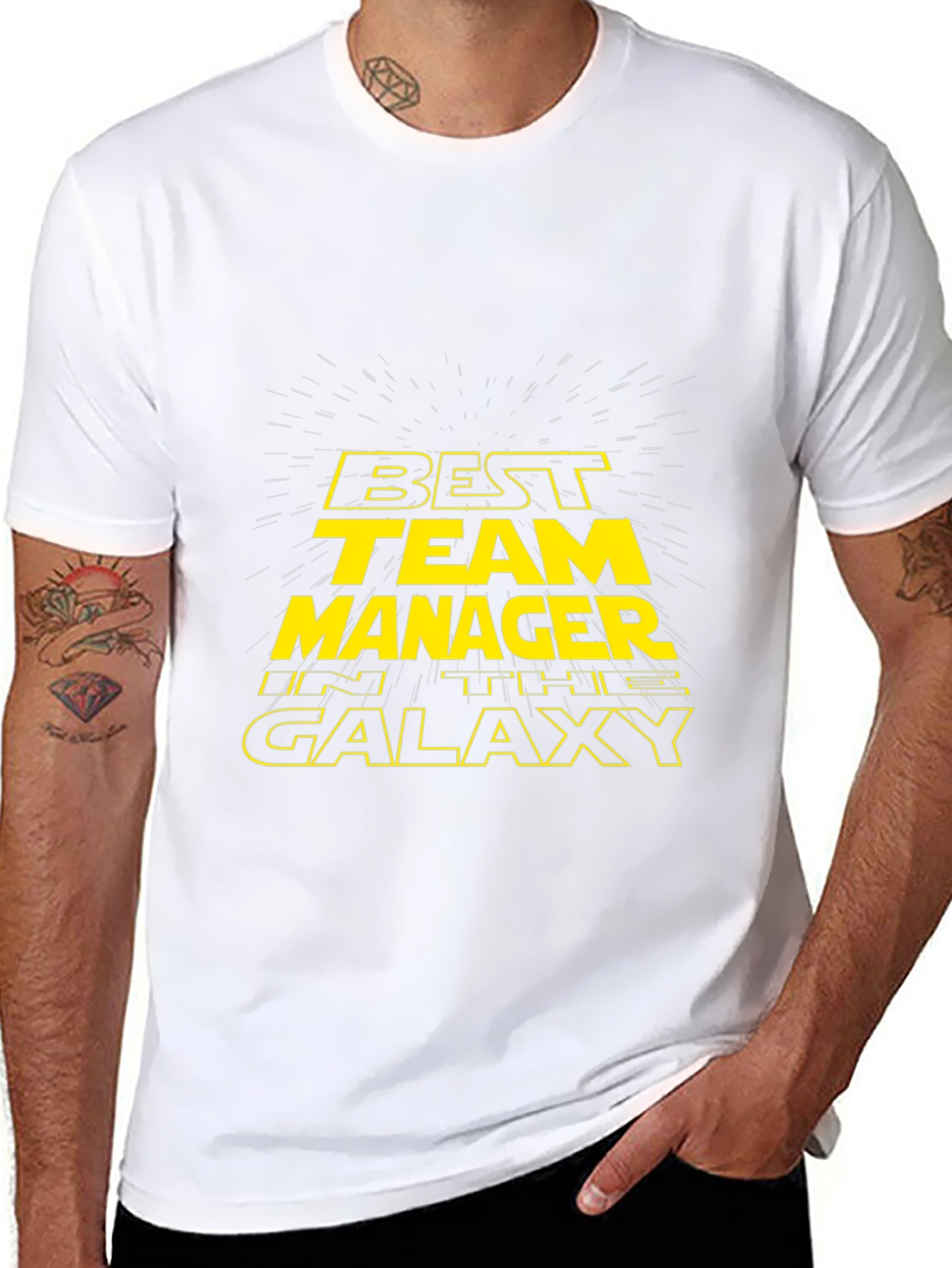 Black Best Team Manager in the Galaxy T-Shirt view 8