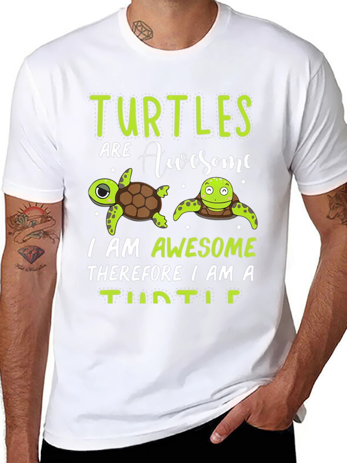 Black Turtles Are Awesome Graphic Tee view 8
