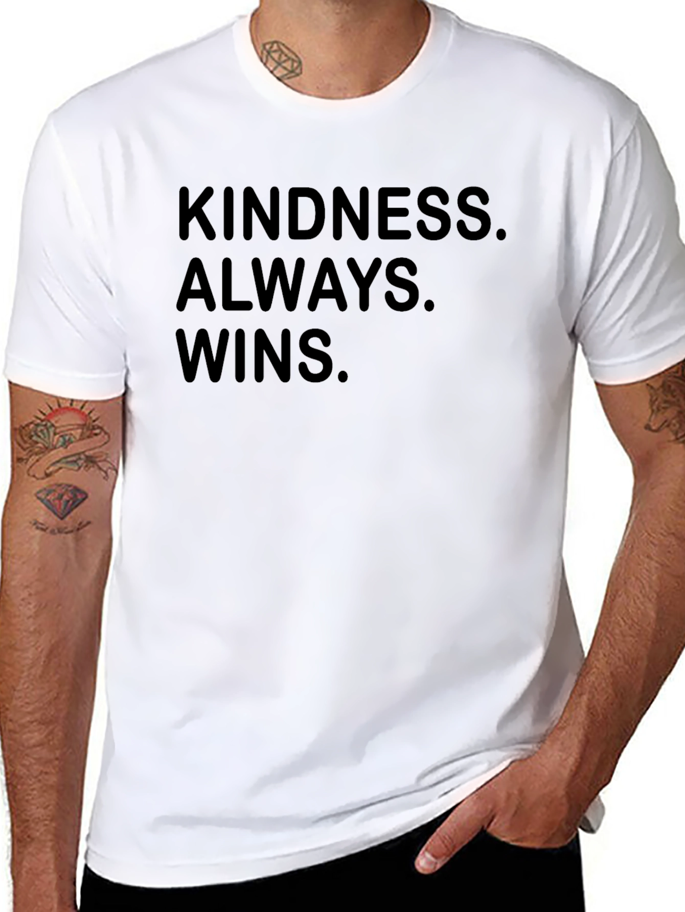Black Kindness Always Wins Graphic Tee - Black view 8