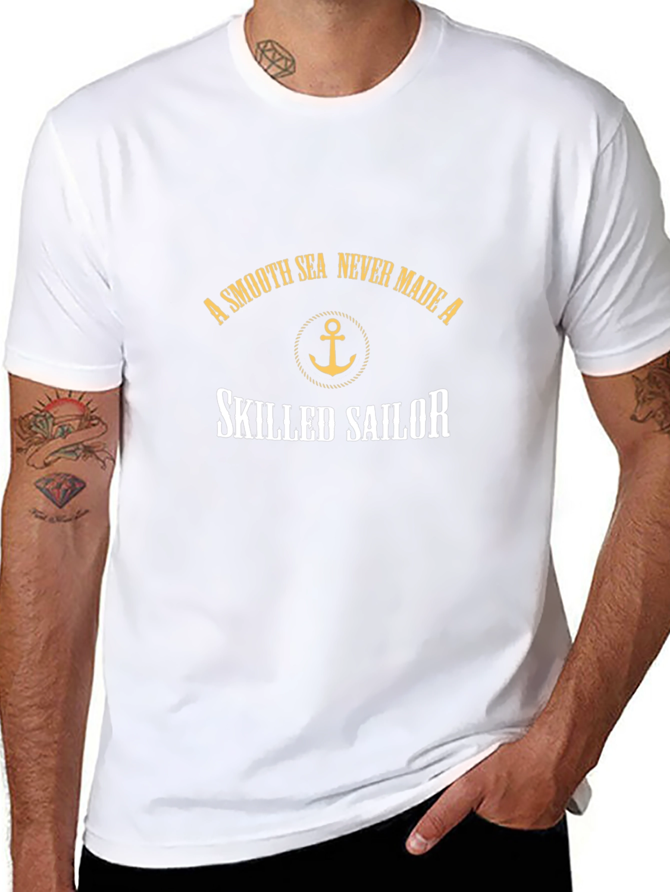 Black A Smooth Sea Never Made a Skilled Sailor T-Shirt view 8