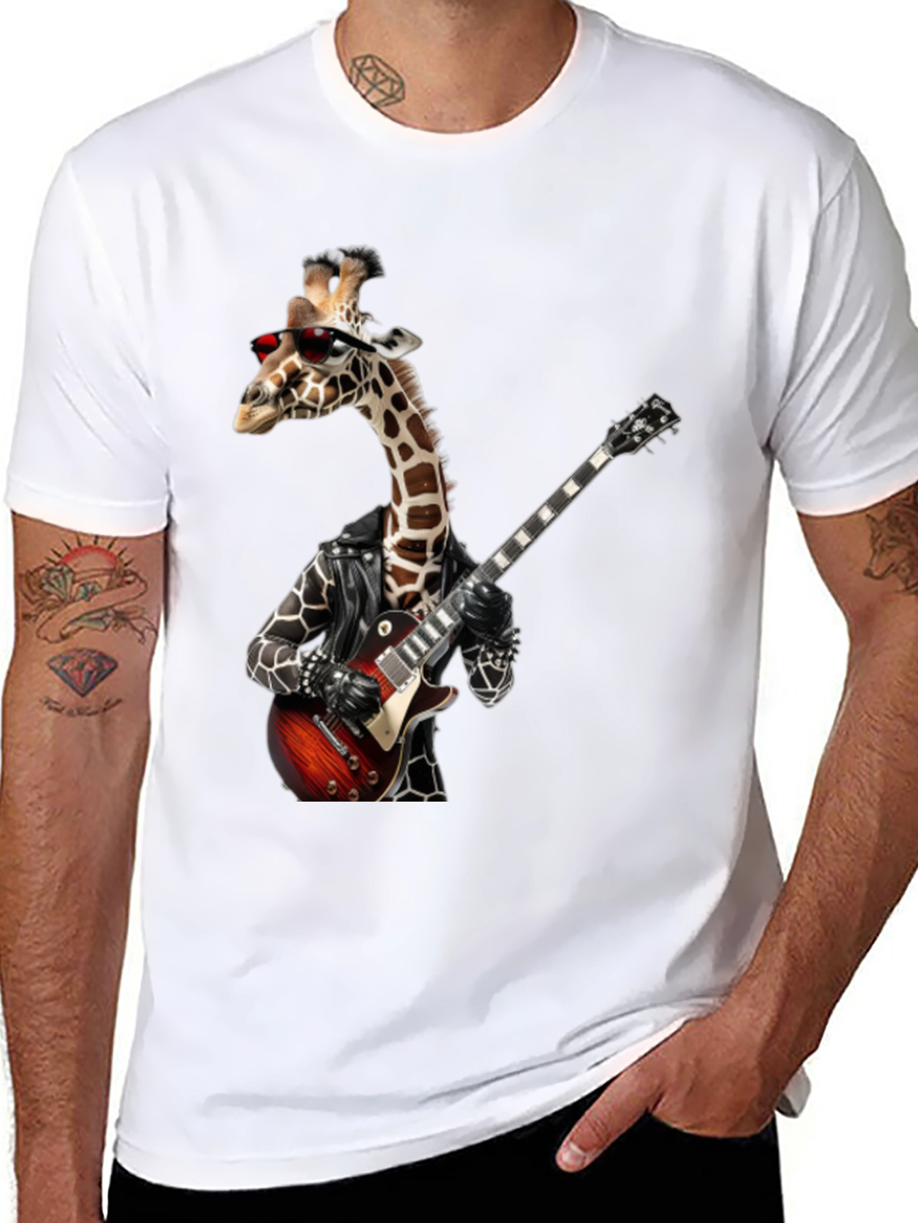 Black Giraffe Rocker Graphic Tee - Black view 8