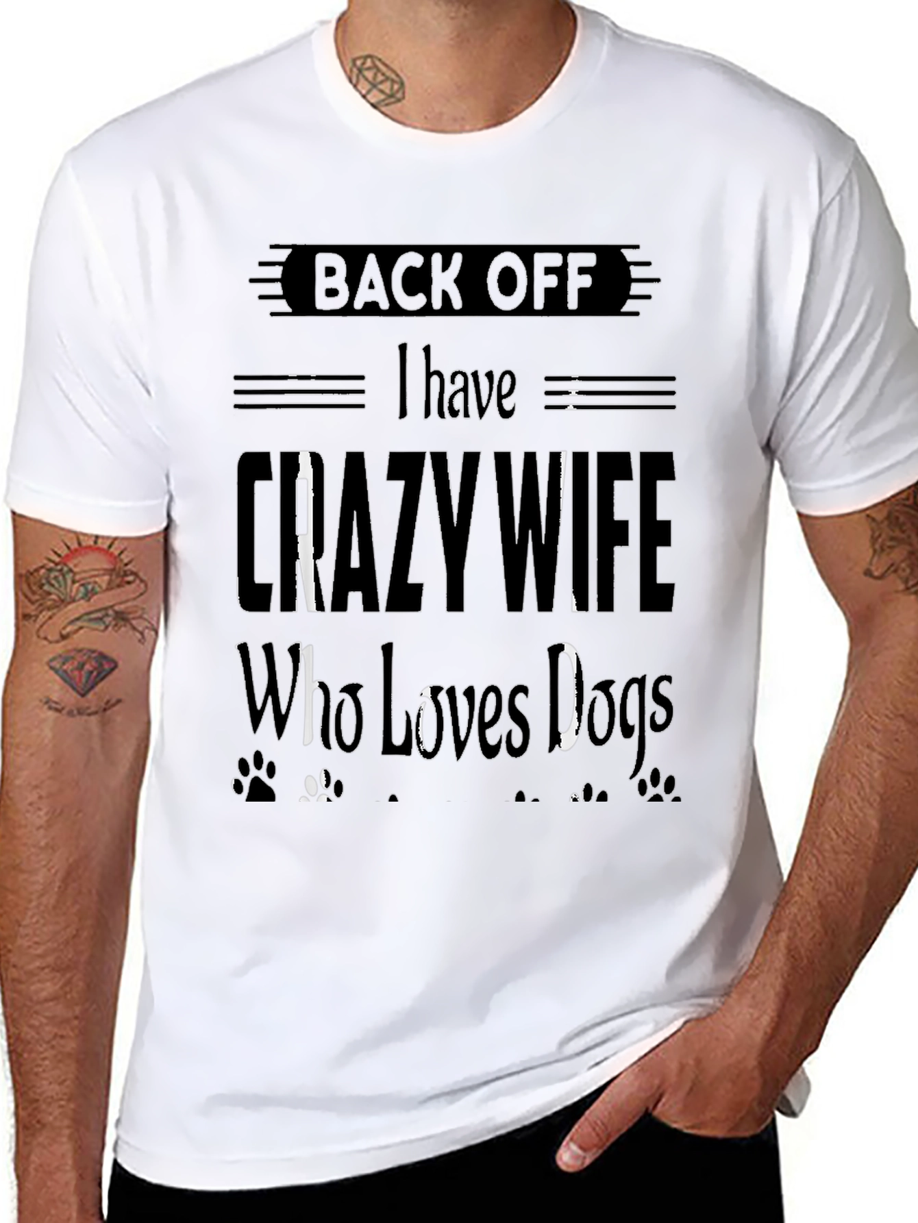 Black Crazy Wife Dog Lover Tee view 8