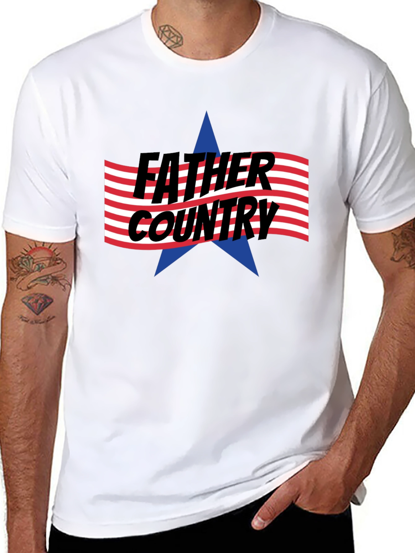 Black Father Country Patriotic T-Shirt view 8