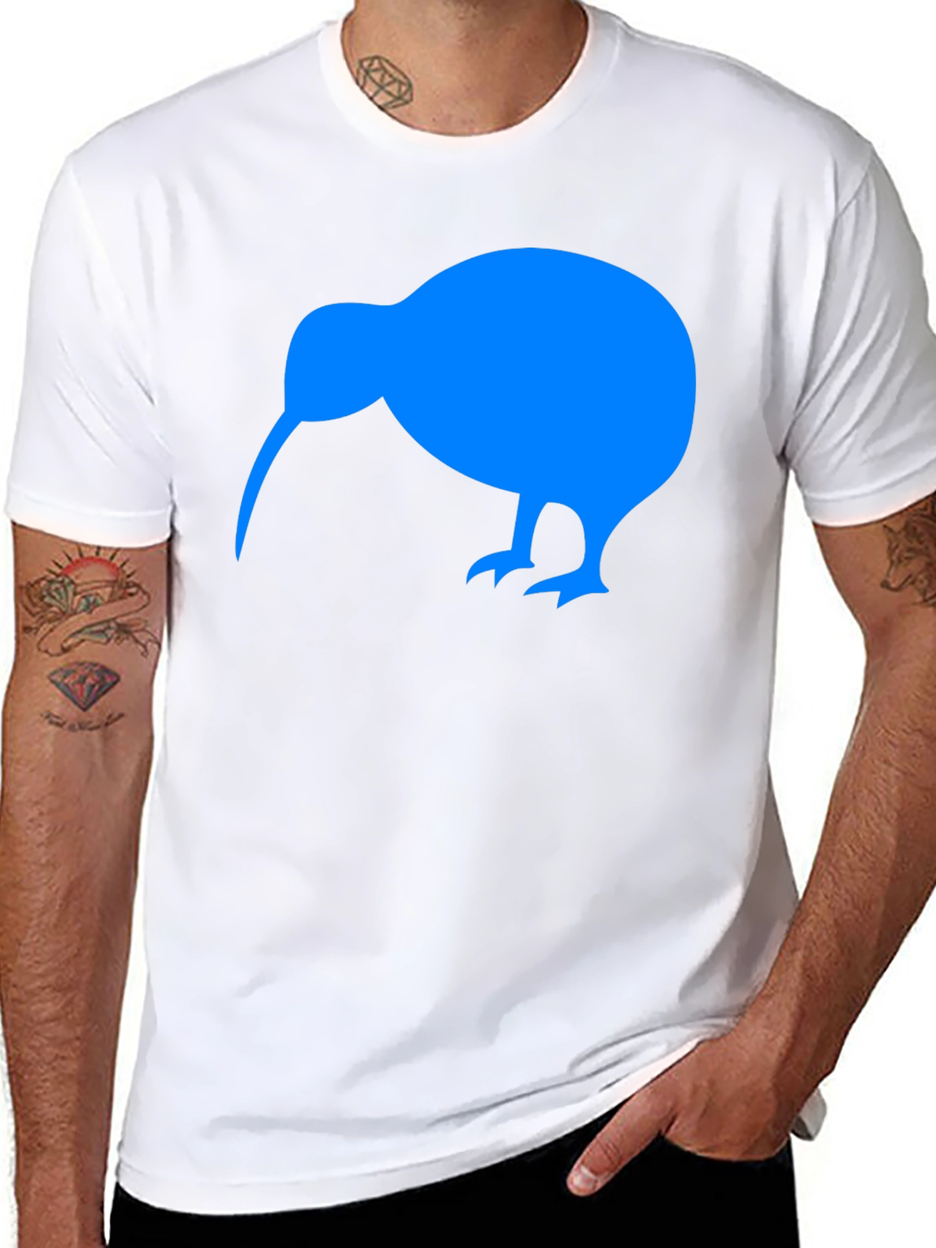 Black Kiwi Bird Graphic Tee - Black Cotton T-Shirt view 8