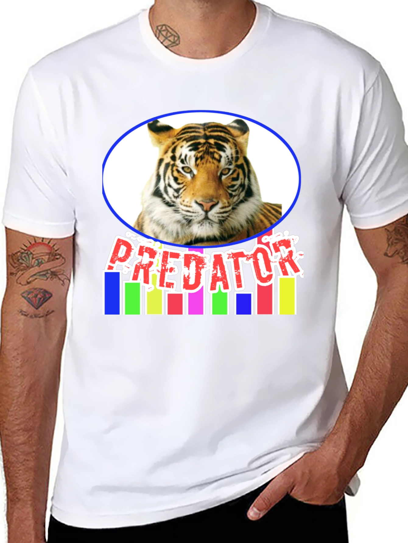 Black Predator Tiger Graphic Tee view 8