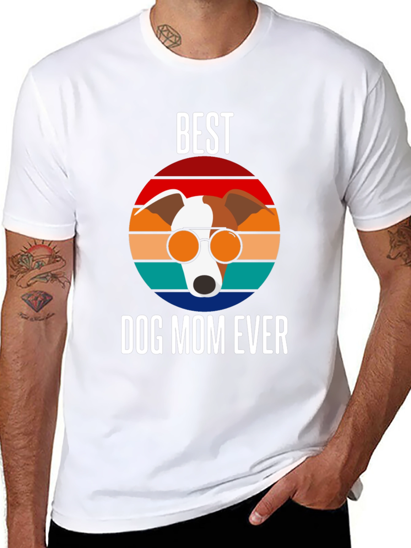 Black Best Dog Mom Ever Graphic Tee view 8