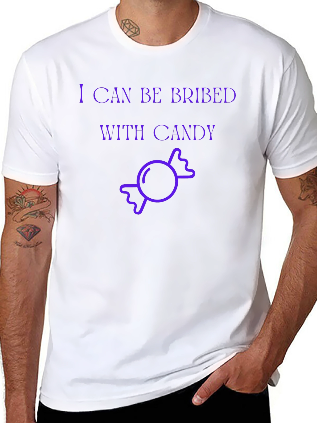 Black I Can Be Bribed With Candy Graphic T-Shirt view 8