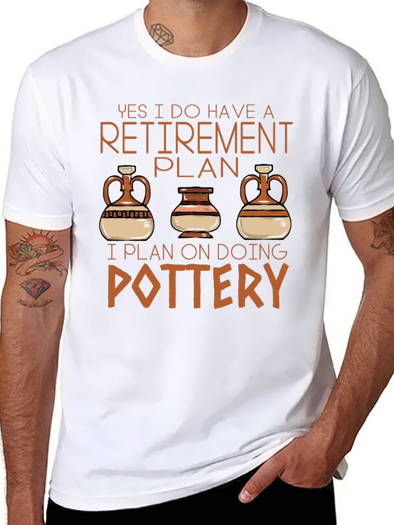 Black Retirement Plan Pottery T-Shirt view 8