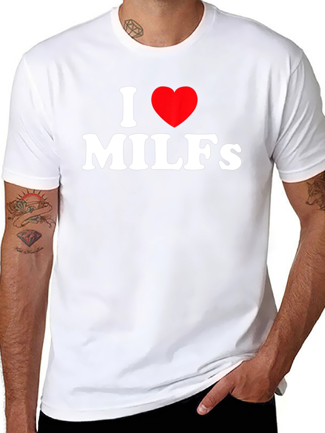 Black I Heart MILFs Black Graphic Tee view 8