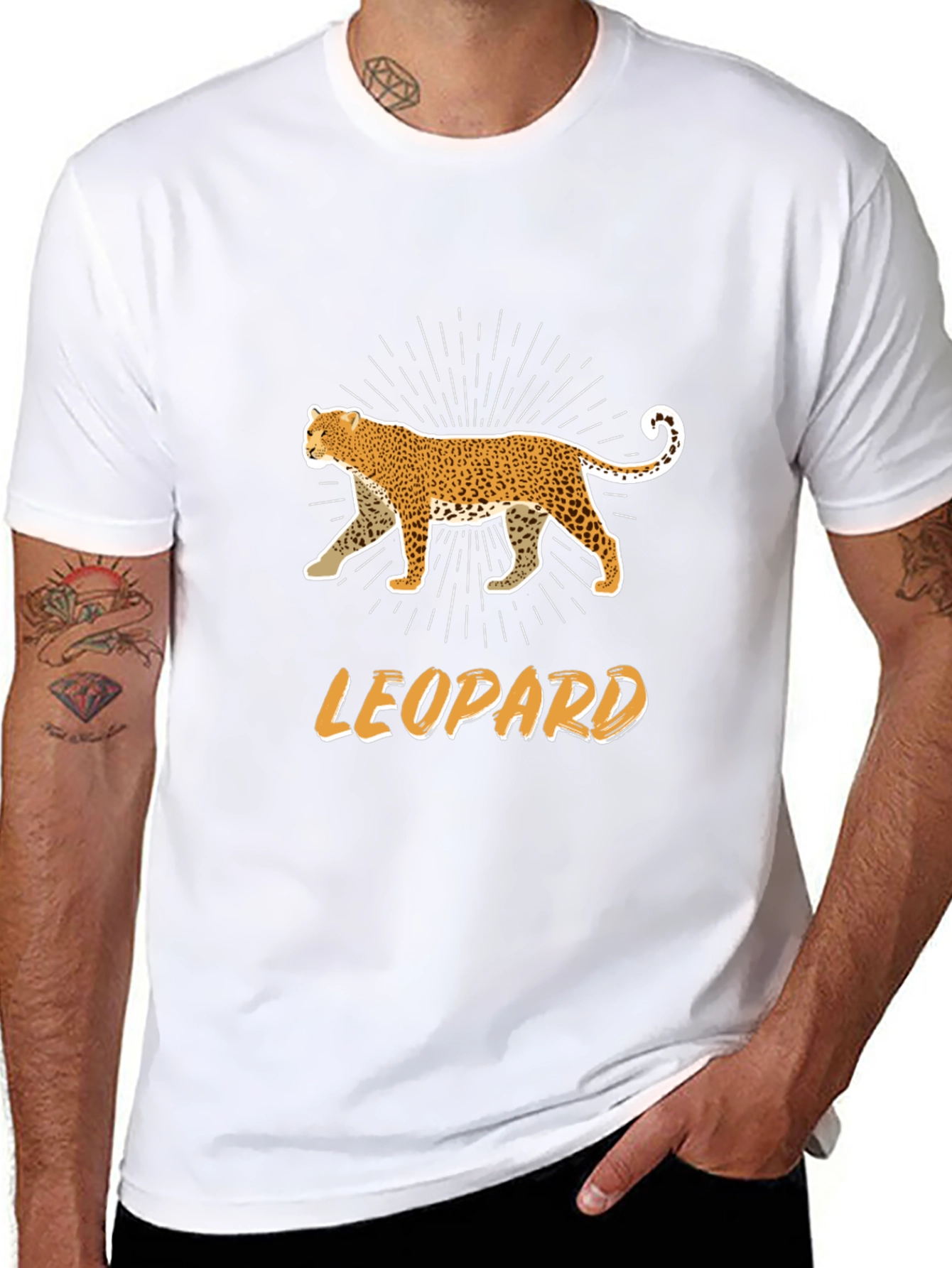 Black Leopard Graphic T-Shirt - Black Cotton Tee view 8