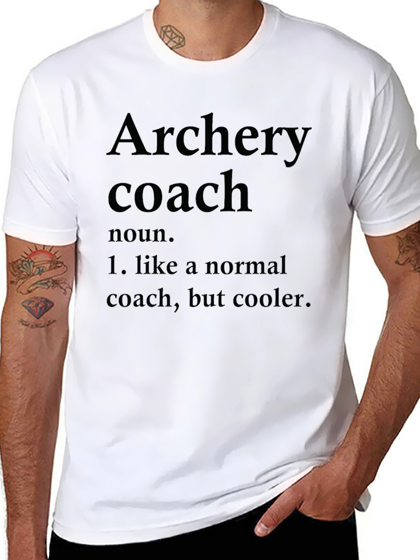 Black Archery Coach T-Shirt - Cool Definition Graphic Tee view 8