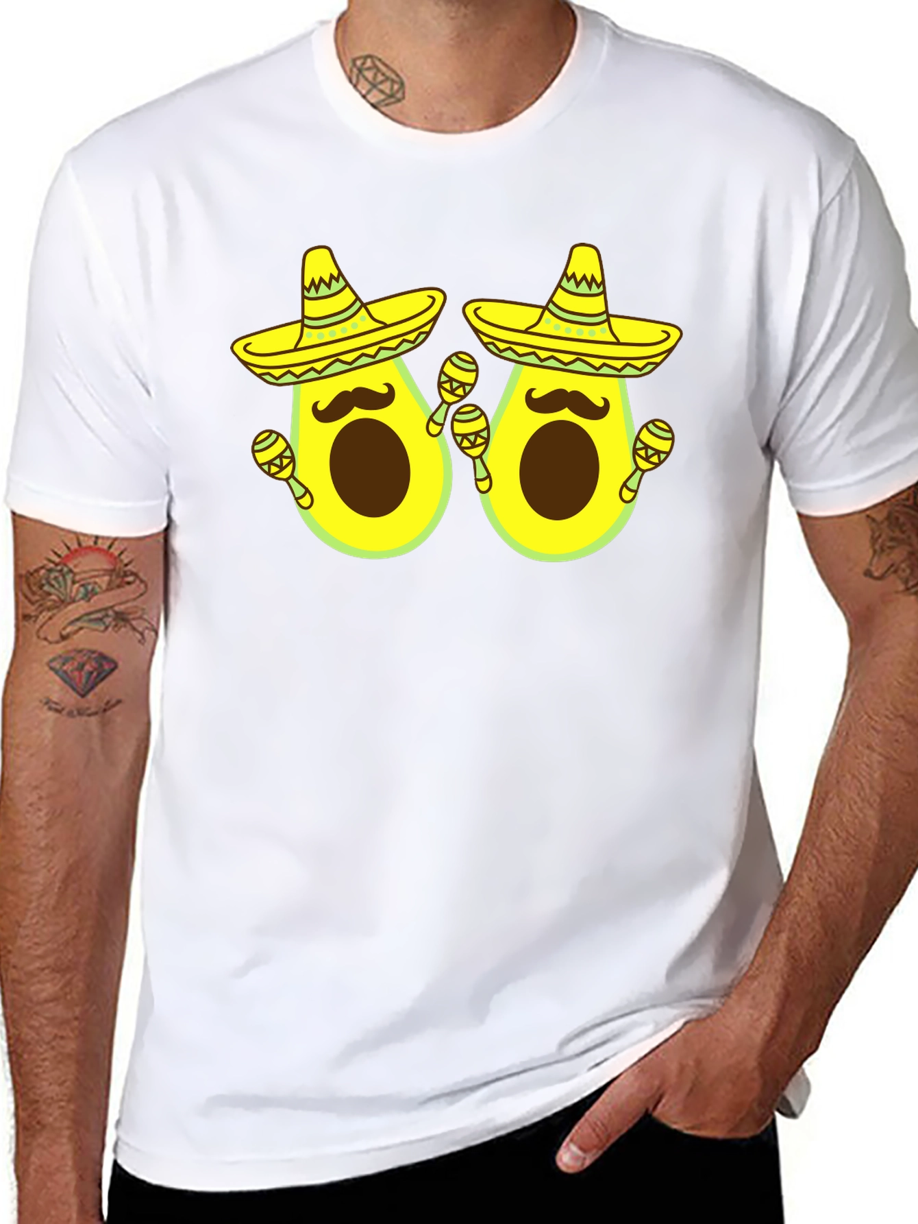 Black Funny Avocado Fiesta T-Shirt view 8