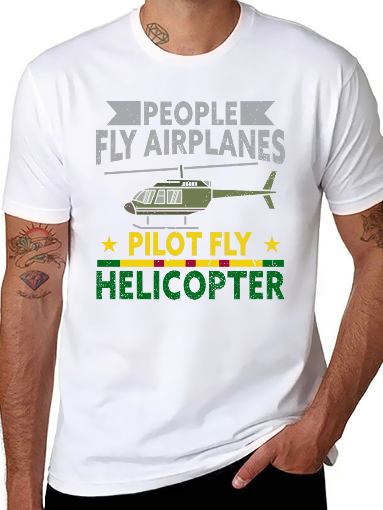 Black People Fly Airplanes Pilot Fly Helicopter T-Shirt view 8