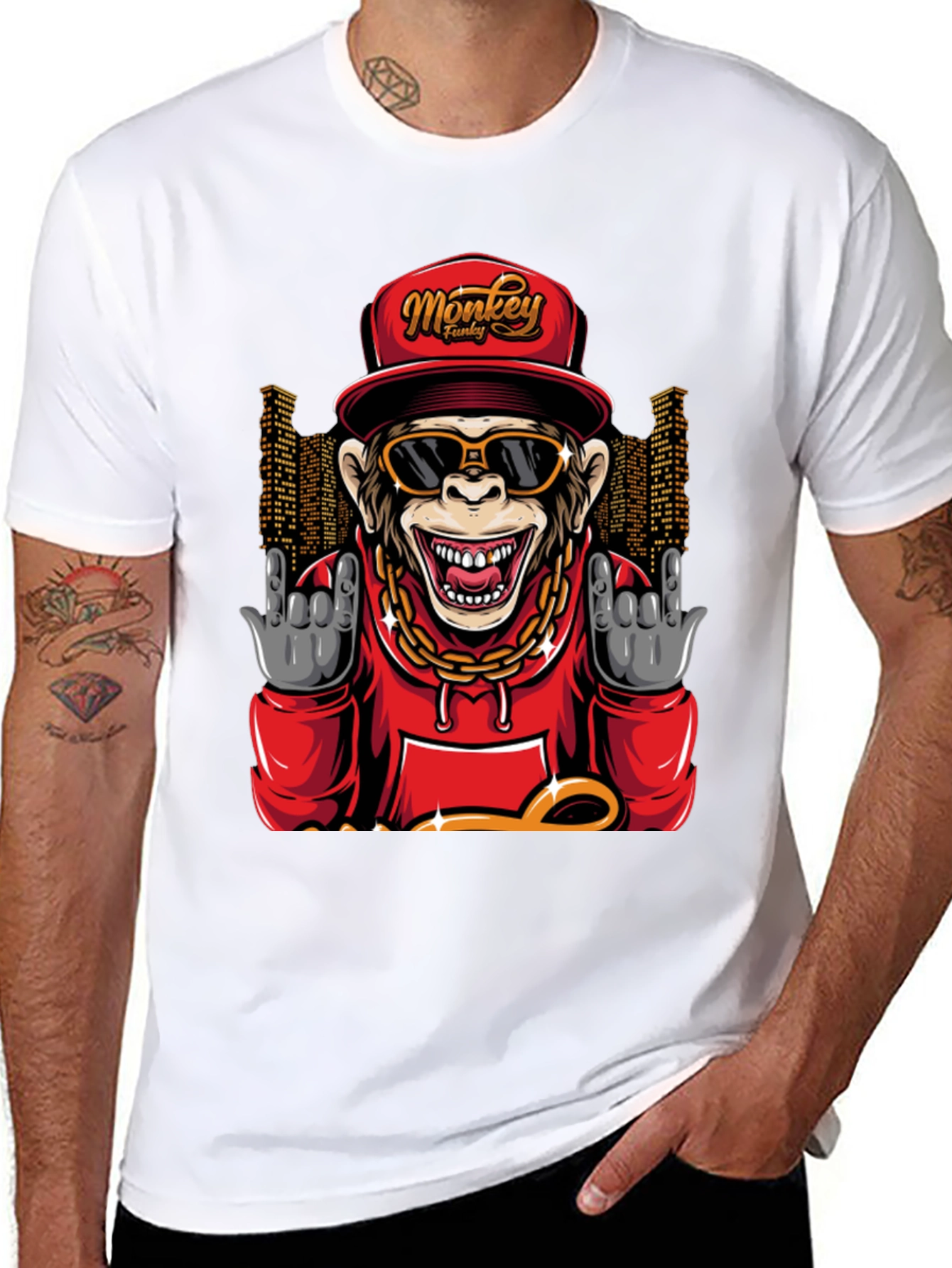 Black Monkey Funky Graphic Tee - Cool Urban Style view 8