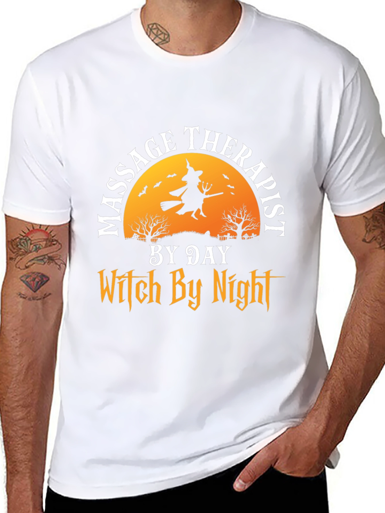 Black Massage Therapist Witch T-Shirt view 8