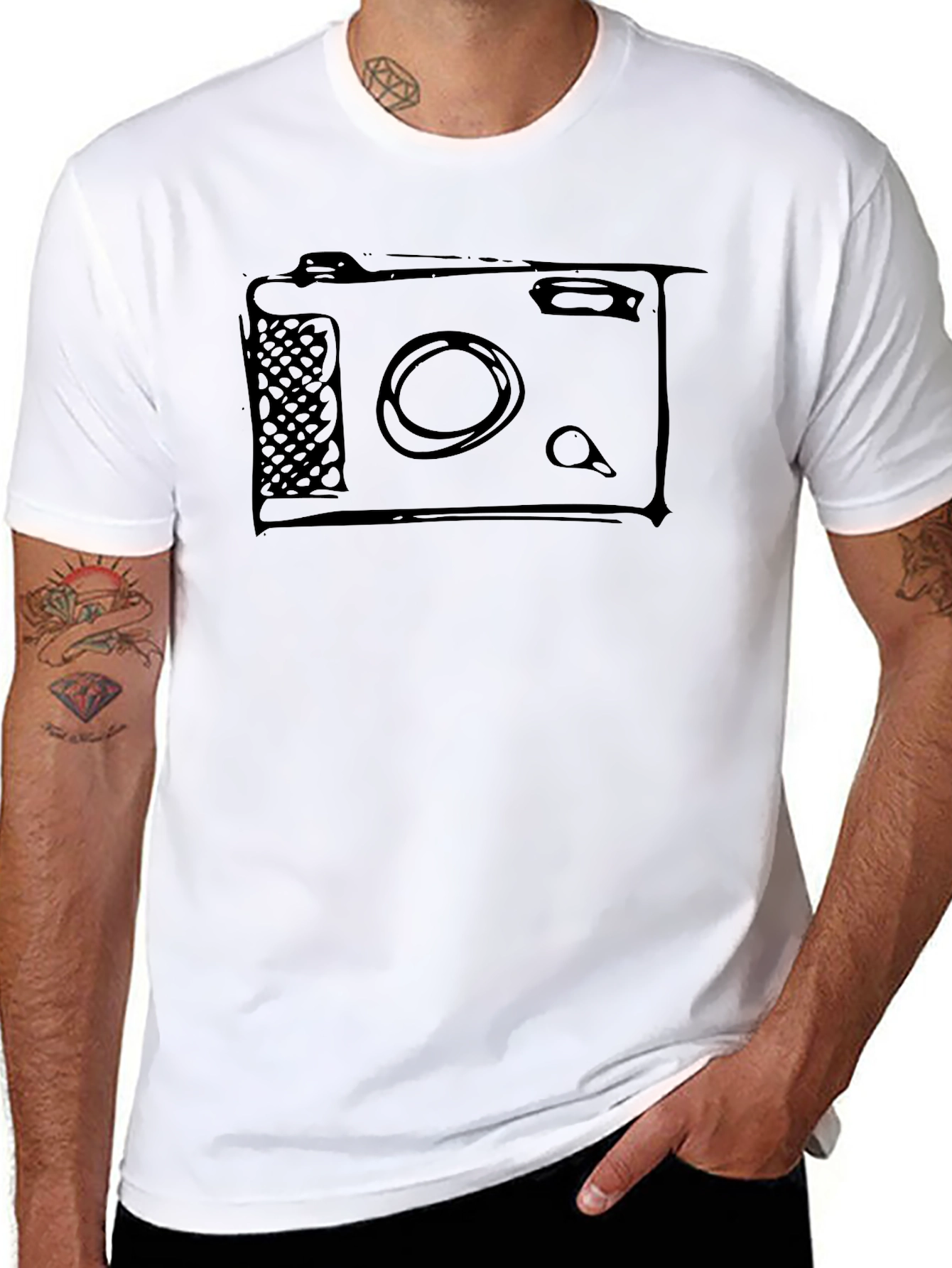 Black Retro Camera Graphic Tee - Cool Vintage Style view 8