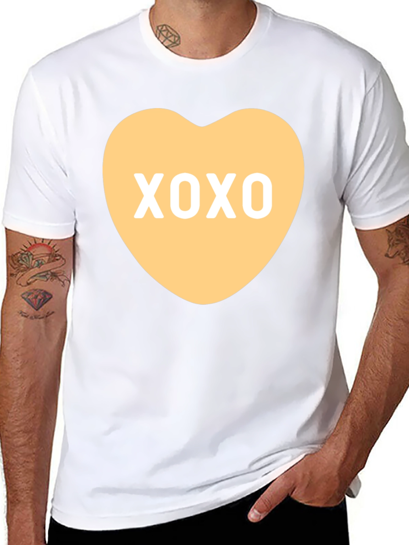 Black XOXO Heart Graphic Tee - Valentine's Day Shirt view 8
