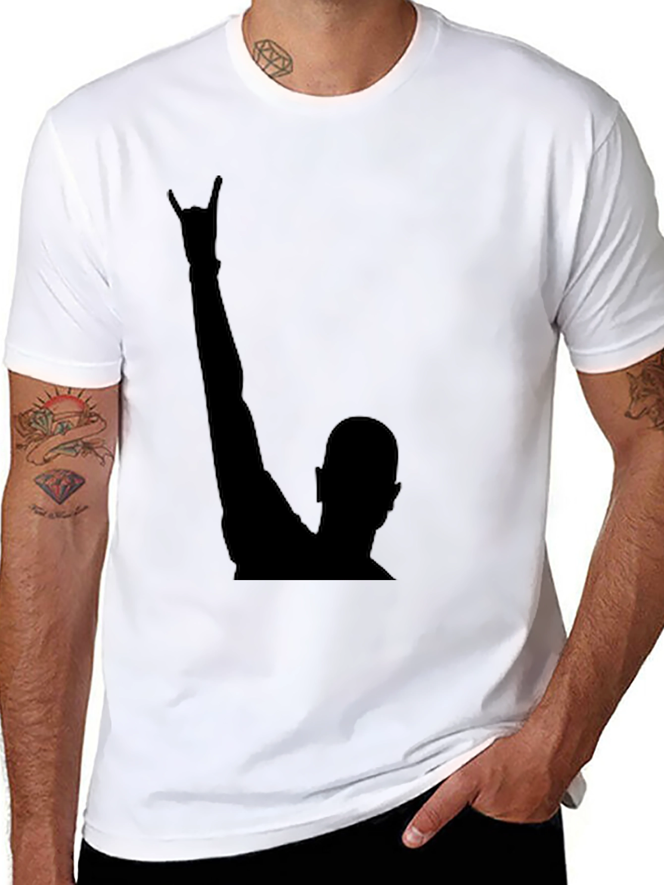 Black Rock On! Black Graphic Tee view 8