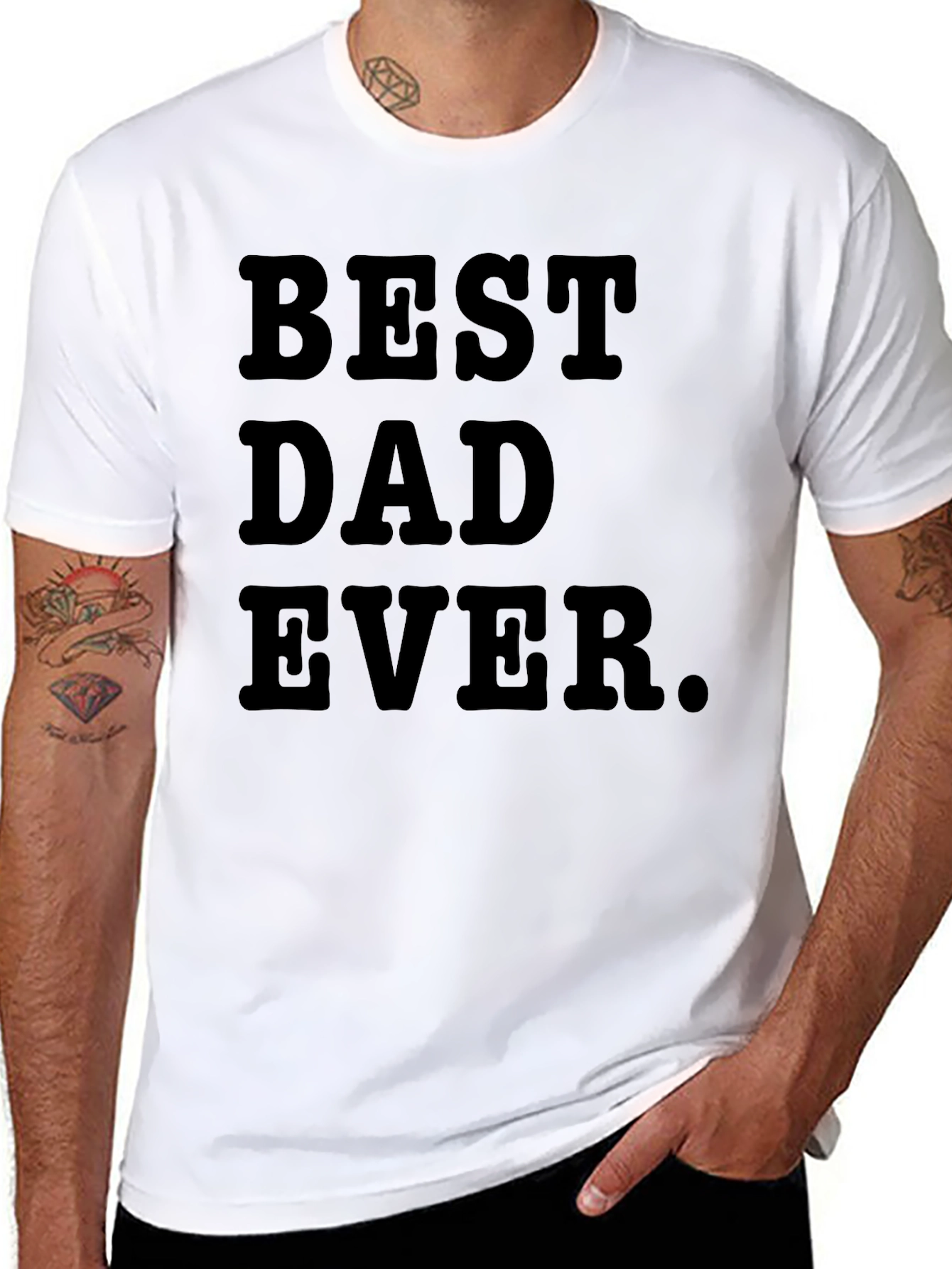 Black Best Dad Ever. Graphic T-Shirt view 8