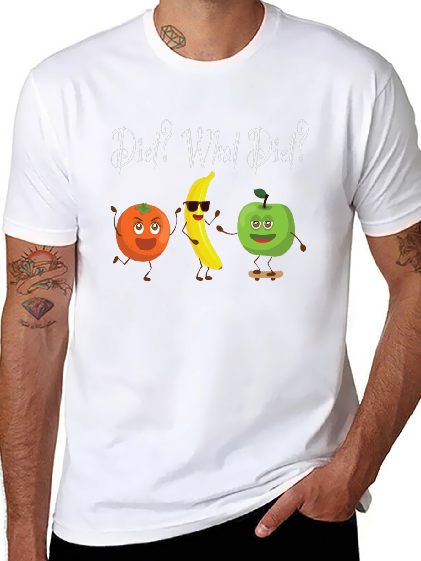 Black Diet? What Diet? Funny Fruit T-Shirt view 8