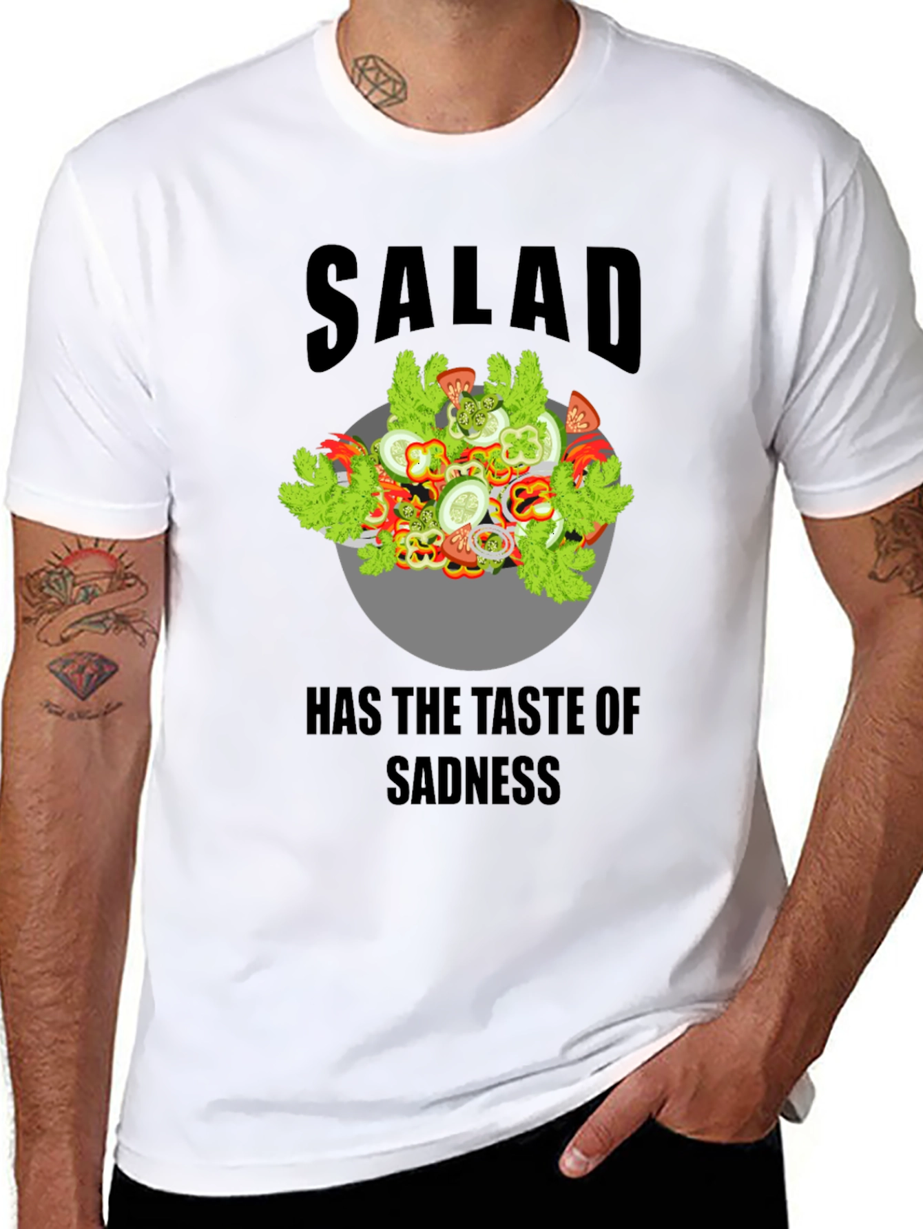 Black Sad Salad Graphic Tee view 8