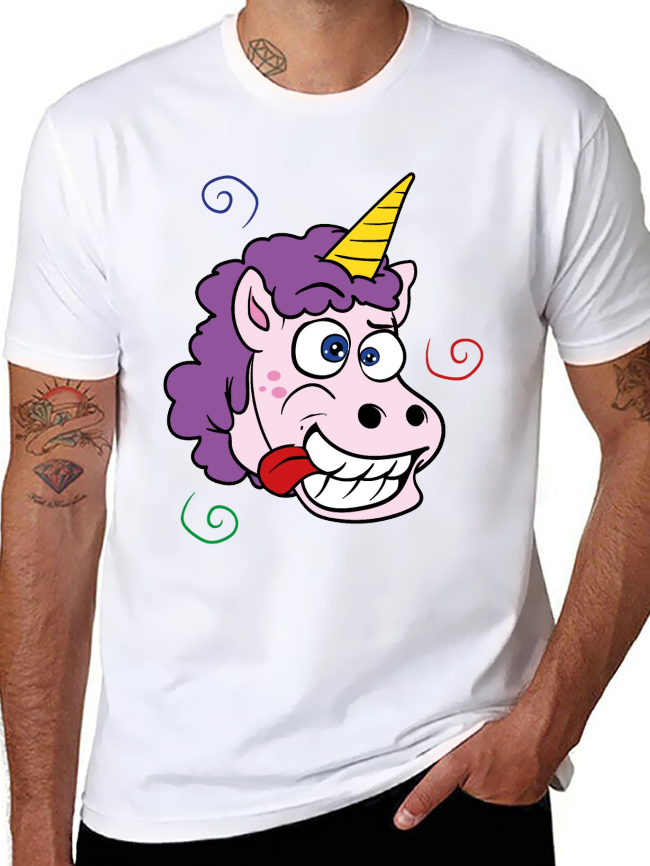 Black Funny Unicorn T-Shirt view 8