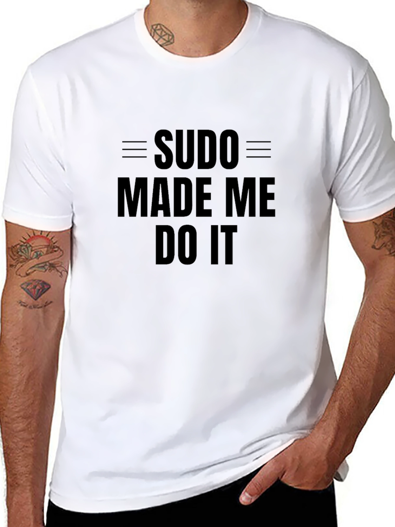 Sudo Made Me Do It Graphic Tee - Black Cotton T-Shirt - 8