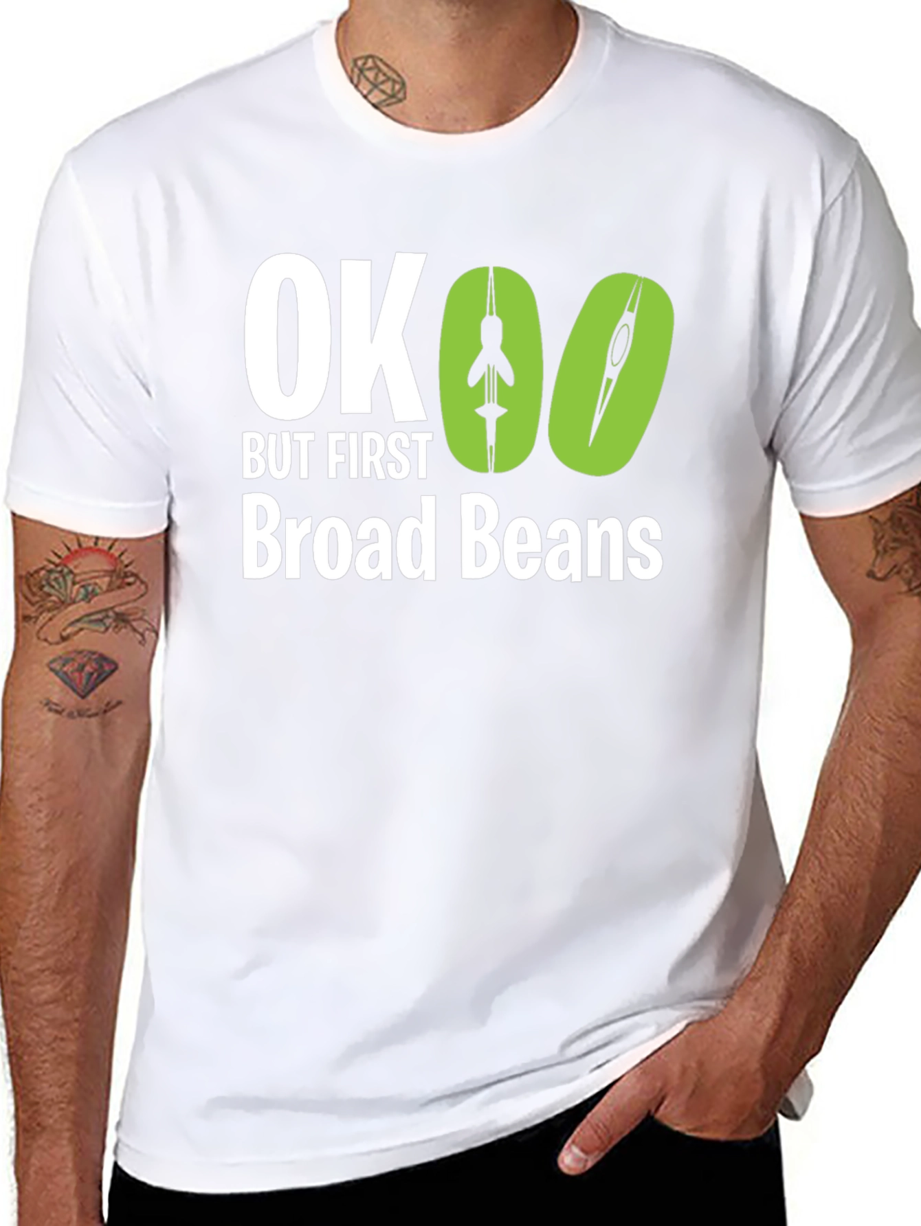 Black OK But First Broad Beans Graphic Tee view 8