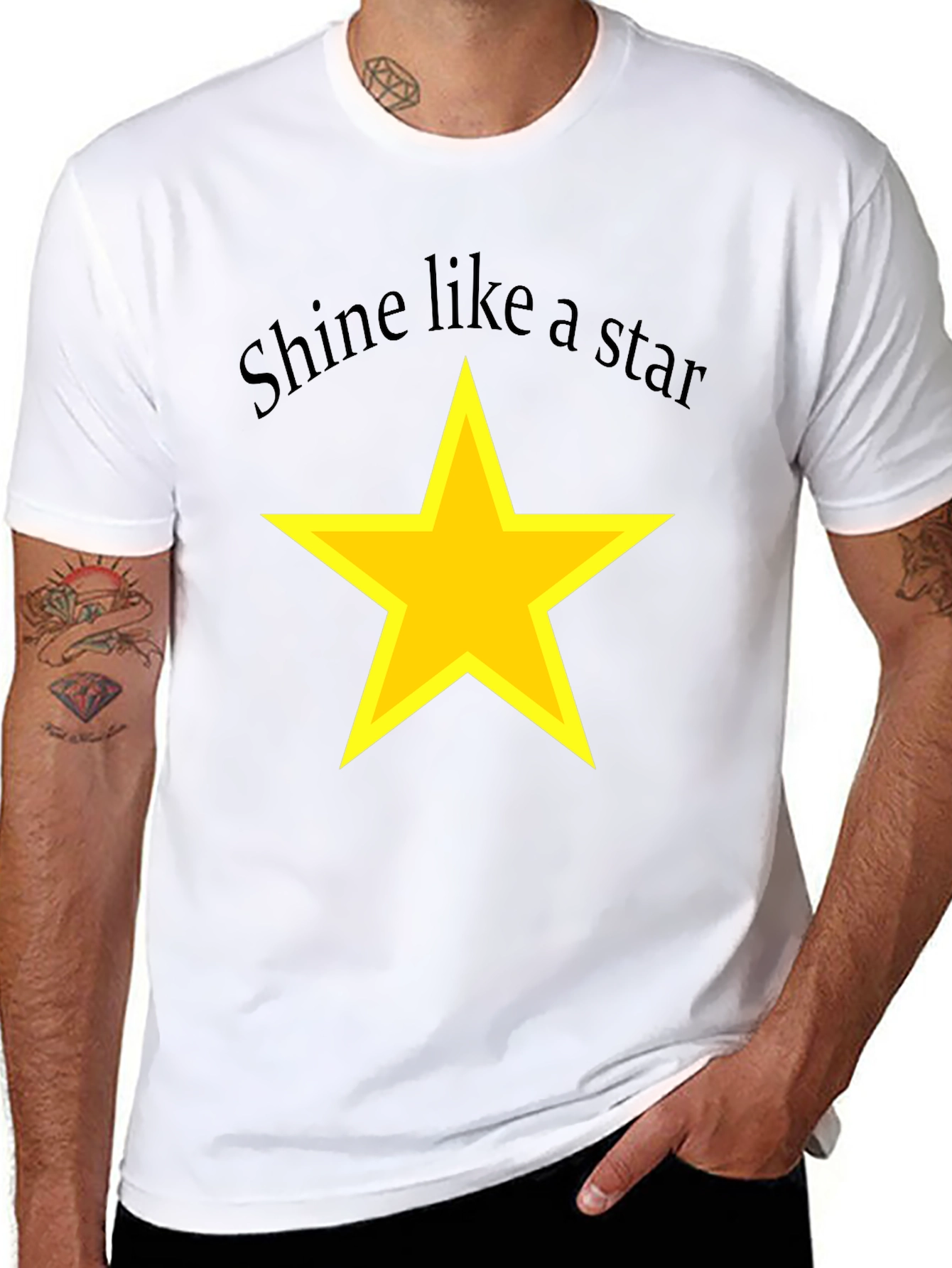Black Shine Like a Star Black T-Shirt view 8